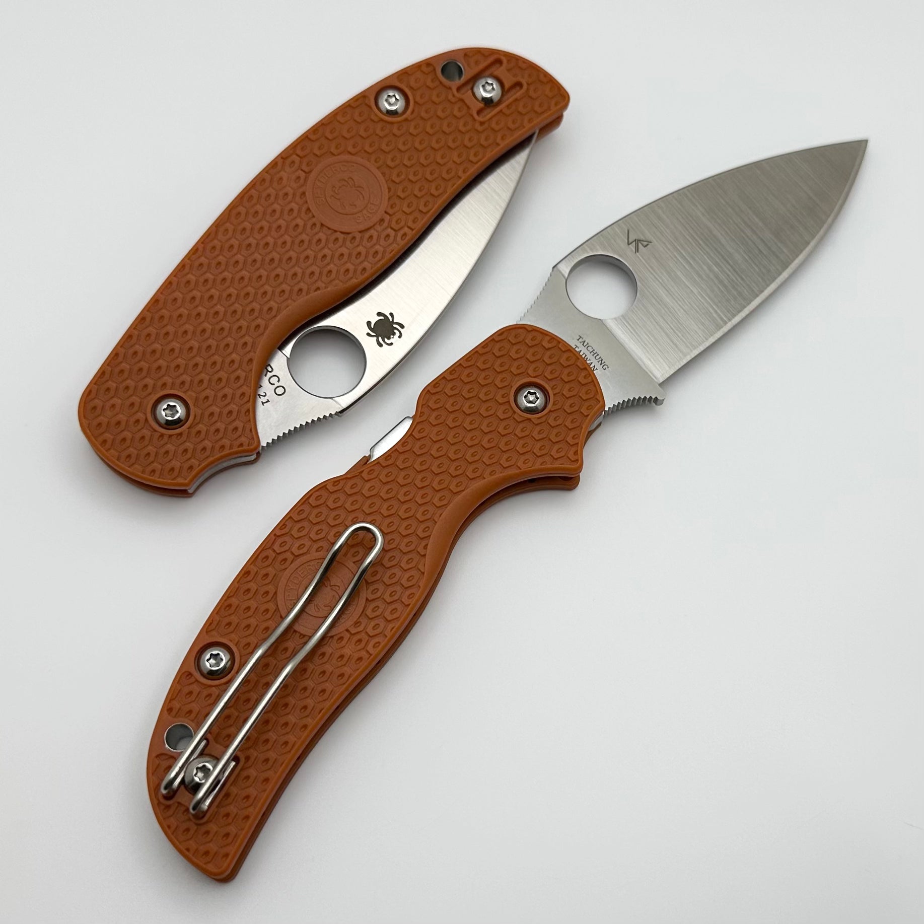 Spyderco Sage 5 Lightweight Ultimate EDC Knife with Rex-121 Steel & Burnt Orange FRN Handle