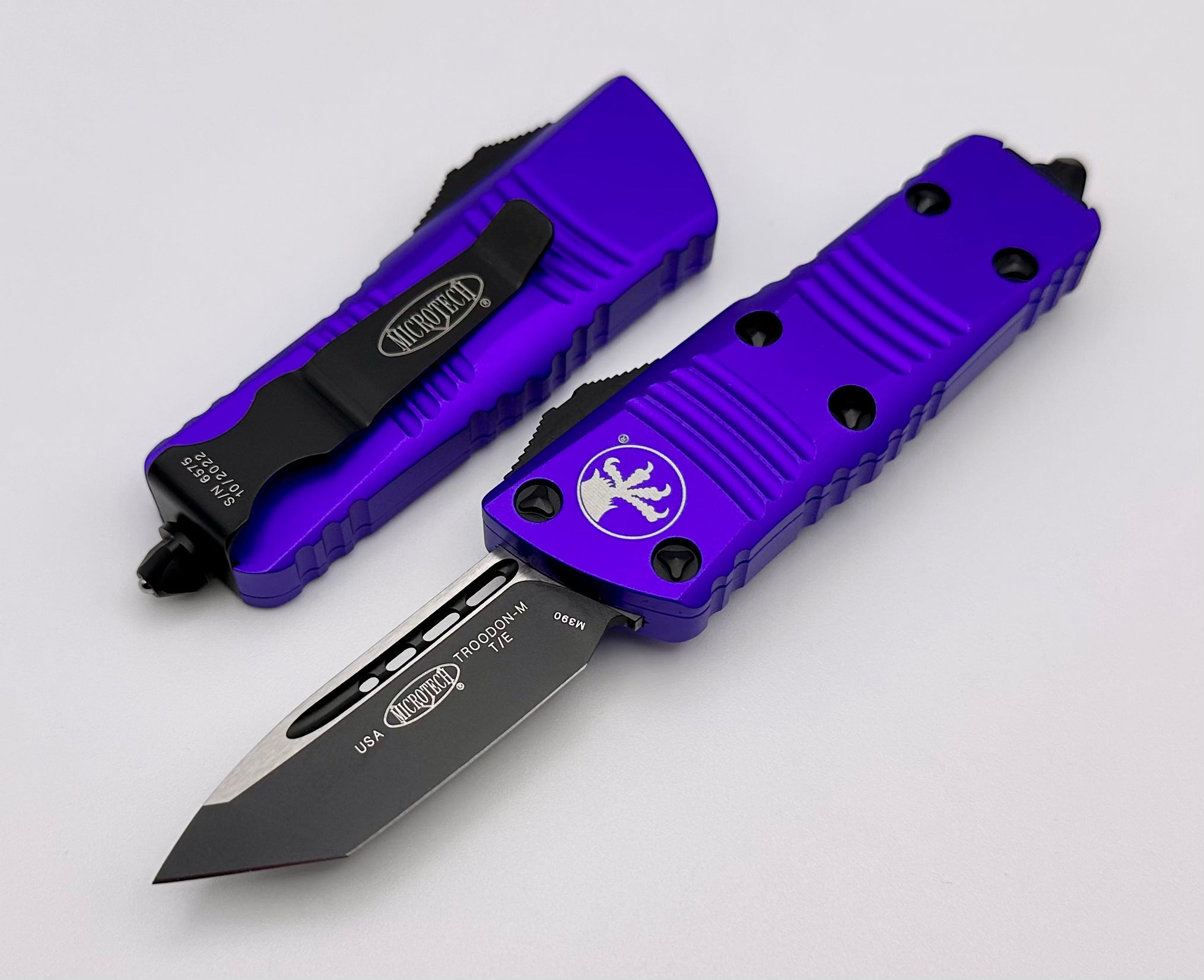 Premium Microtech Troodon Mini - Black Tanto & Purple | Compact EDC Knife