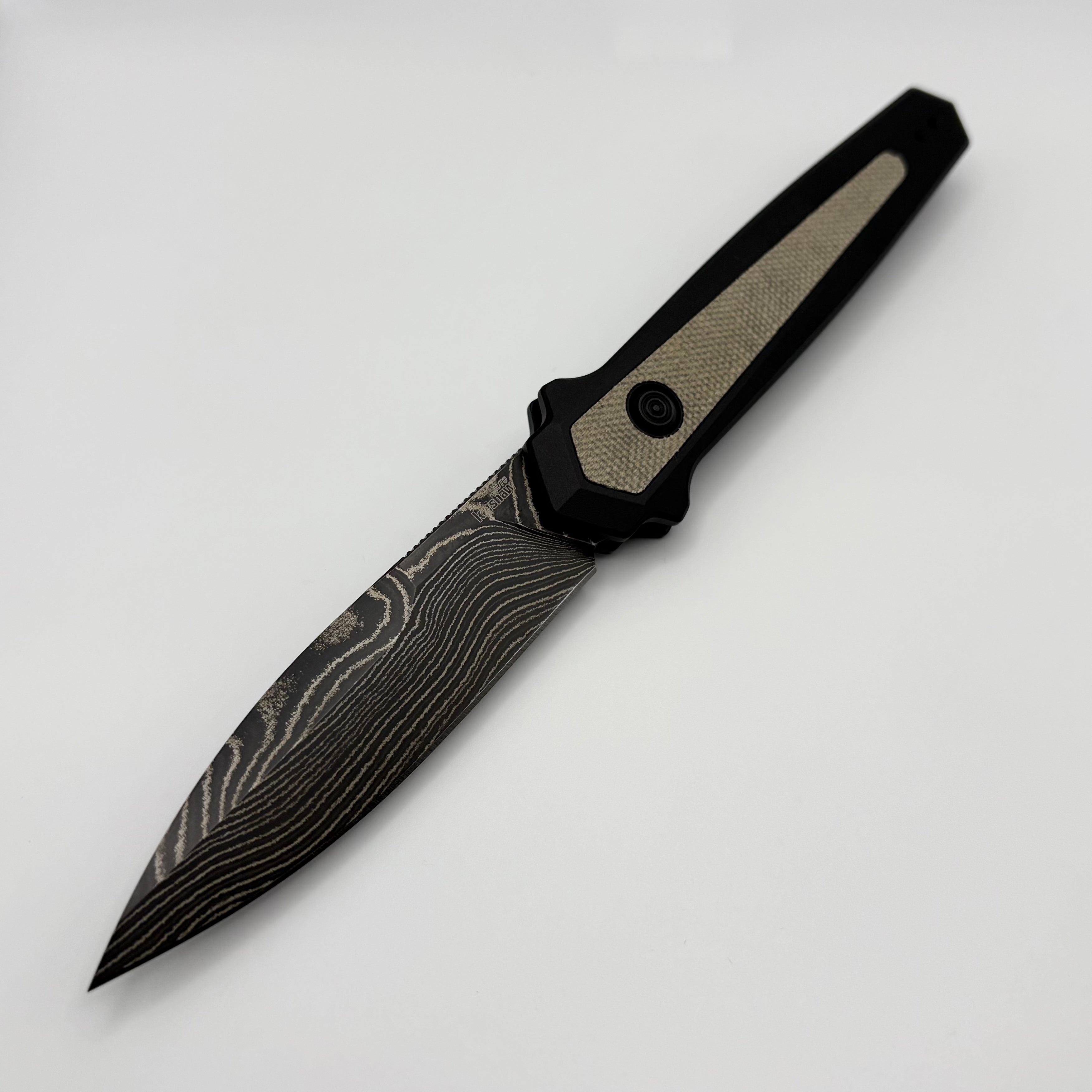 Premium Pre-Owned Kershaw Launch 15: Aluminum & Micarta Handle with Damascus Blade