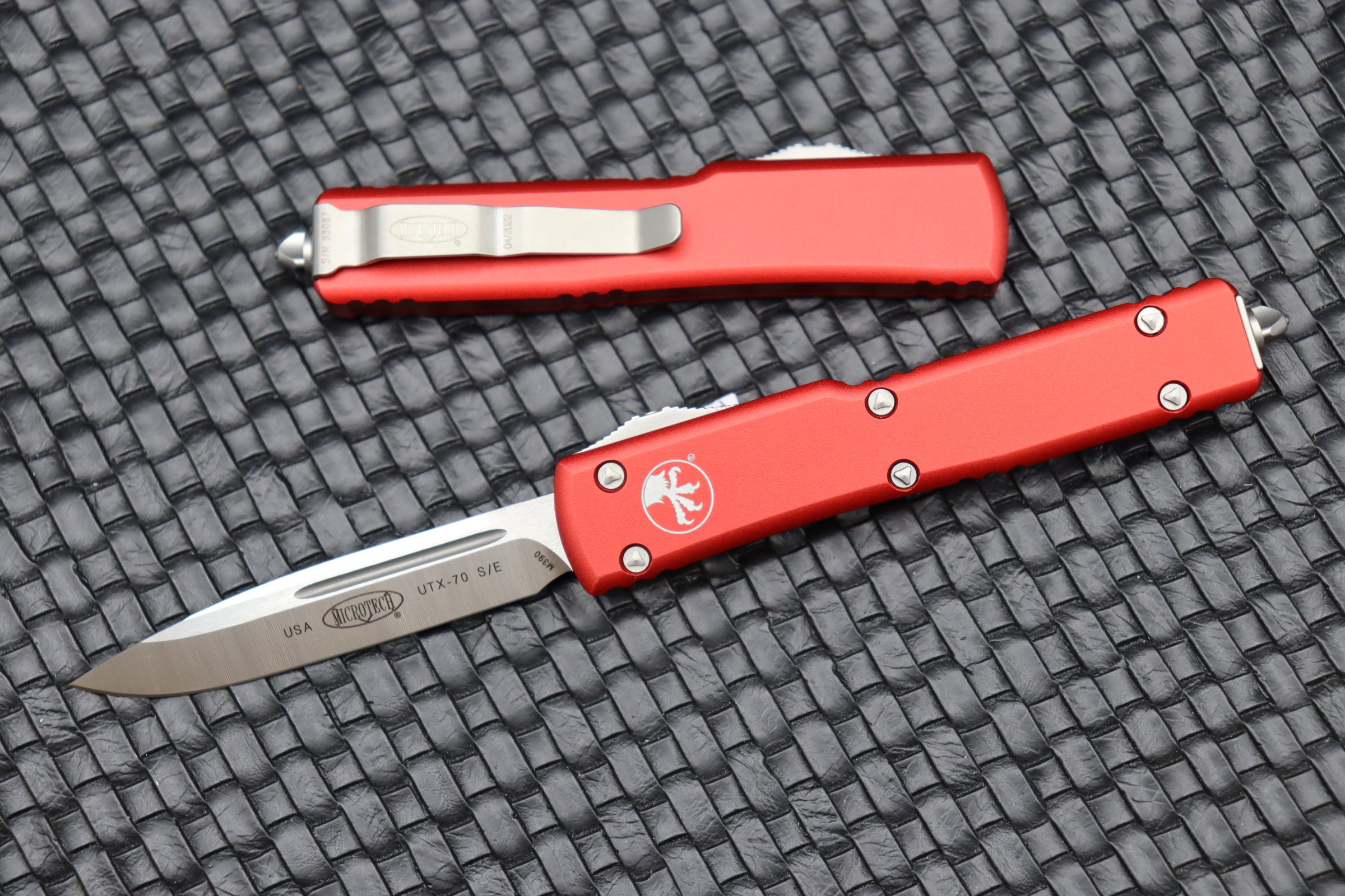 Microtech UTX-70 Premium Compact Knife - Satin Finish & Red Handle