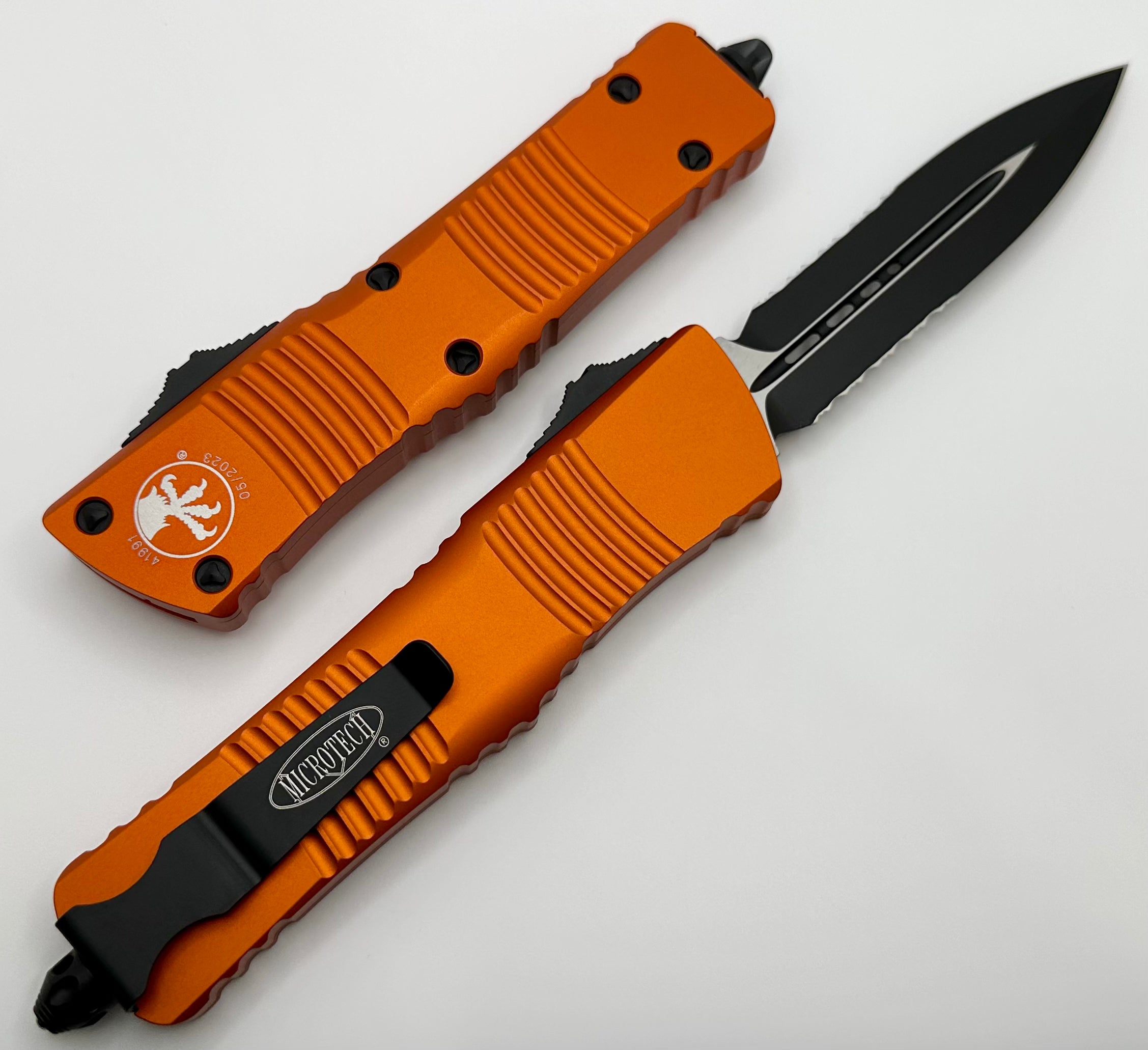 Microtech Combat Troodon D/E Black & Orange Tactical OTF Knife