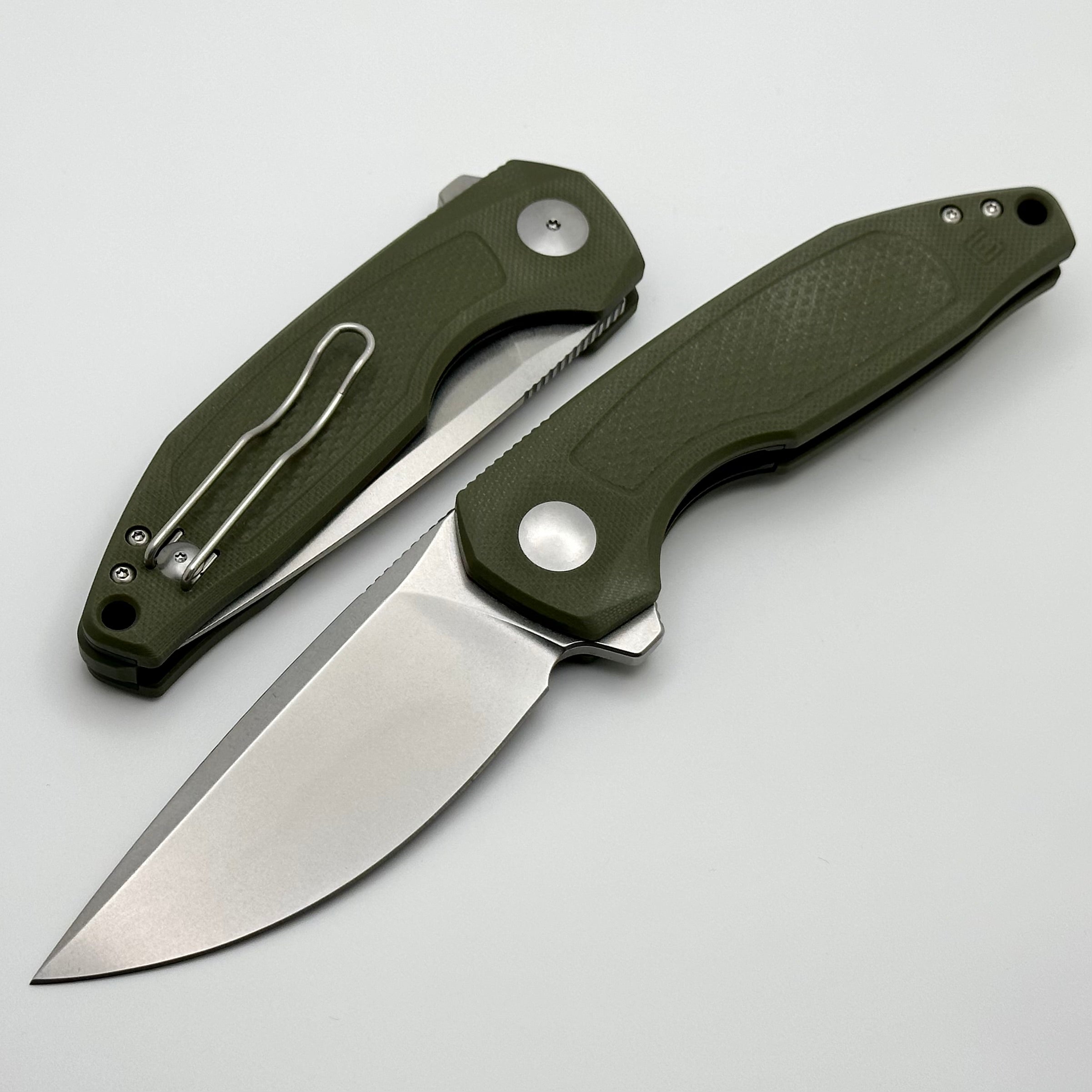 Custom Knife Factory - Premium Echo Trol Green G-10 & CPM-S35VN Folding Knife