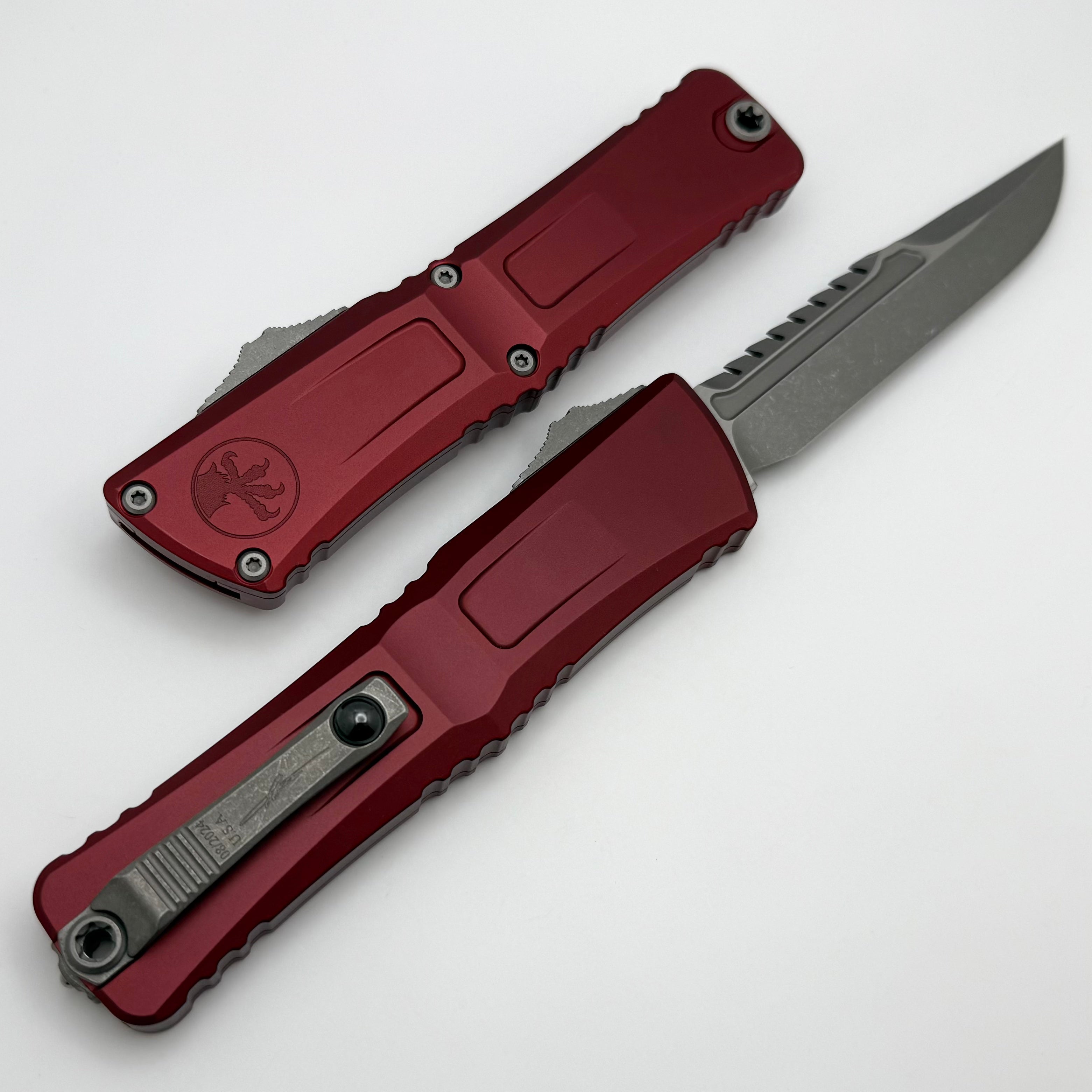 Microtech Combat Troodon Gen III Apocalyptic Interceptor - Premium OTF Knife with Merlot Handle