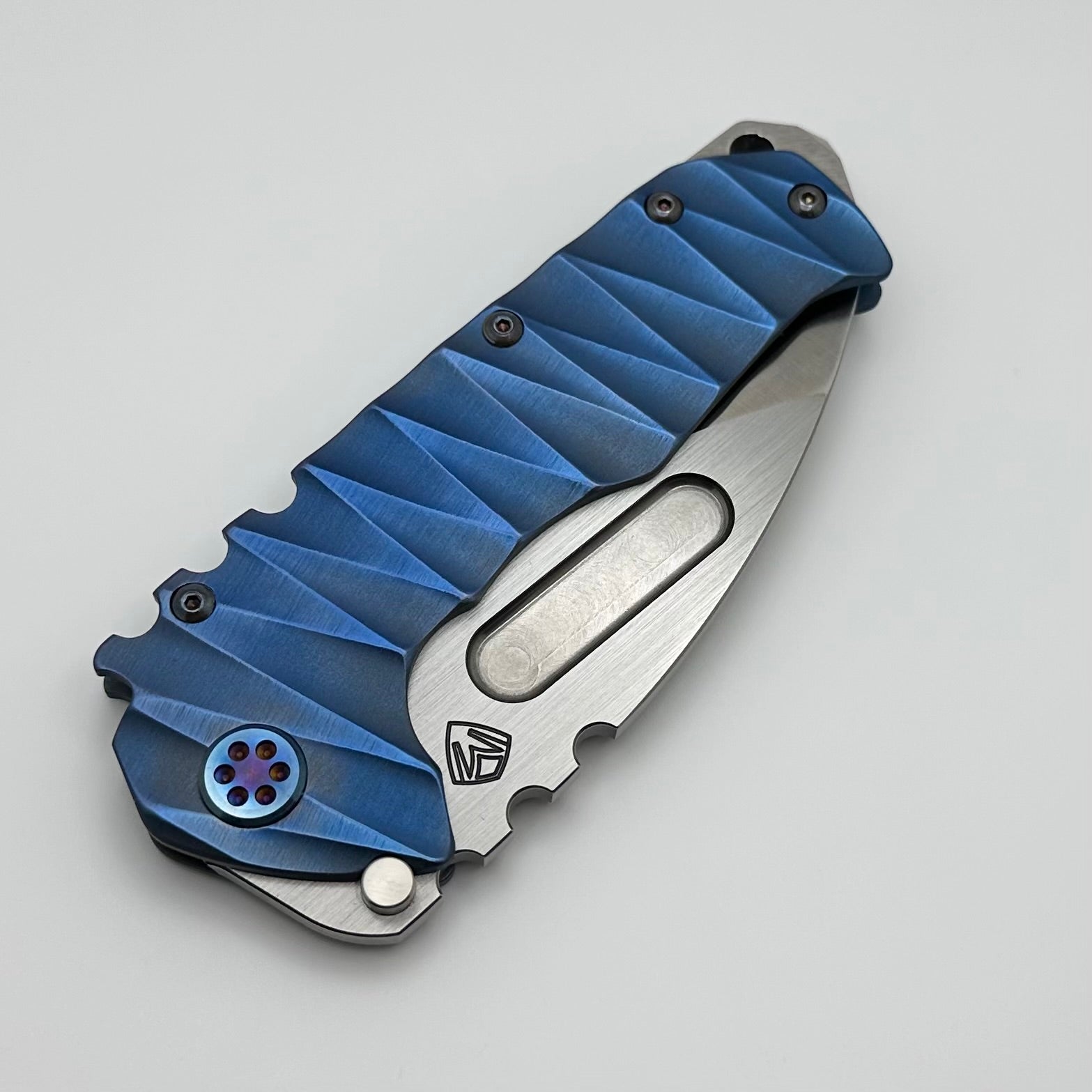 Medford Knife Praetorian T Ultimate Tactical Folding Knife - S45VN Blade & Blue Lightning Handles