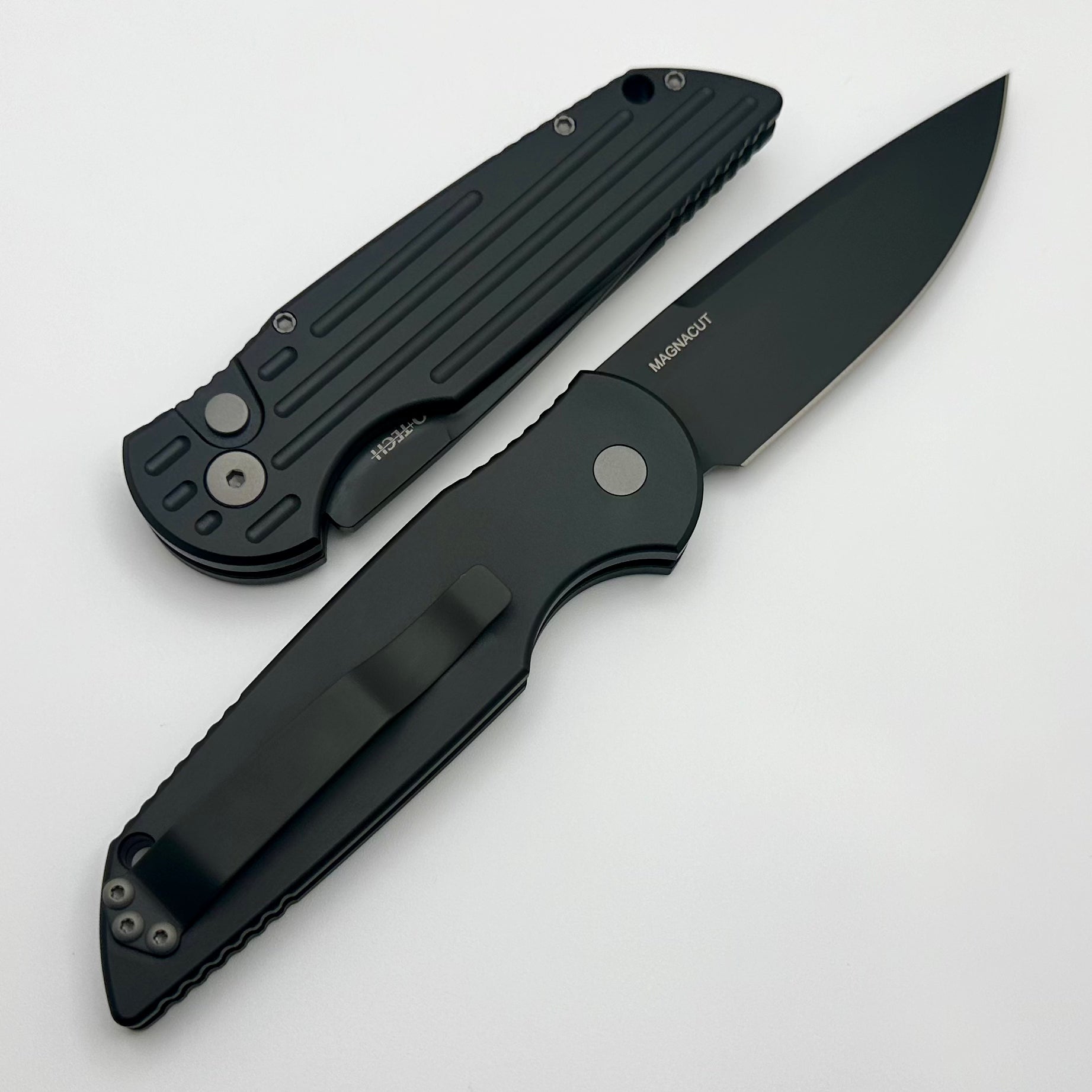 Pro-Tech TR-3 Black MagnaCut Tactical Knife - Premium Grooved Handle