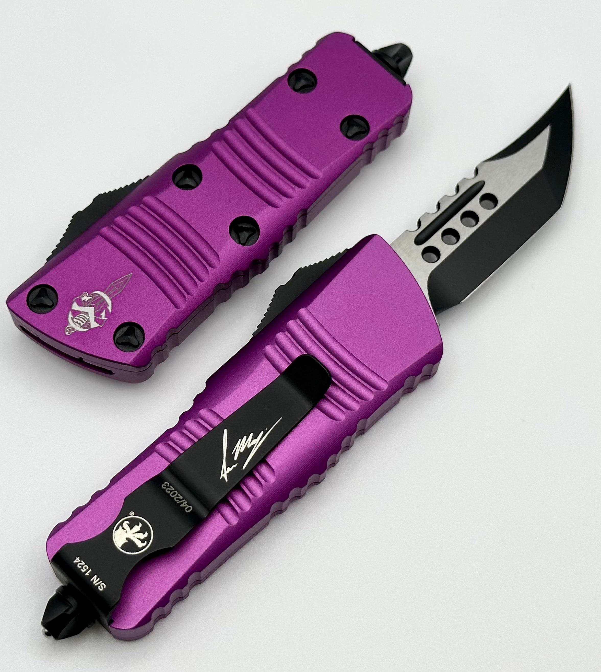 Microtech Mini Troodon Hellhound Violet & Black Premium EDC Knife