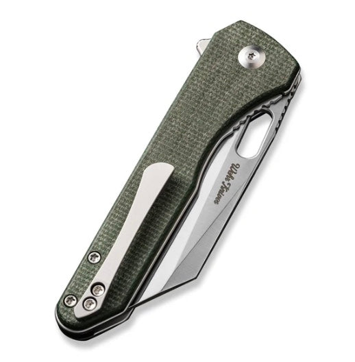 Civivi Nugz Premium Folding Knife - Green Canvas Micarta & Satin 14C28N Blade