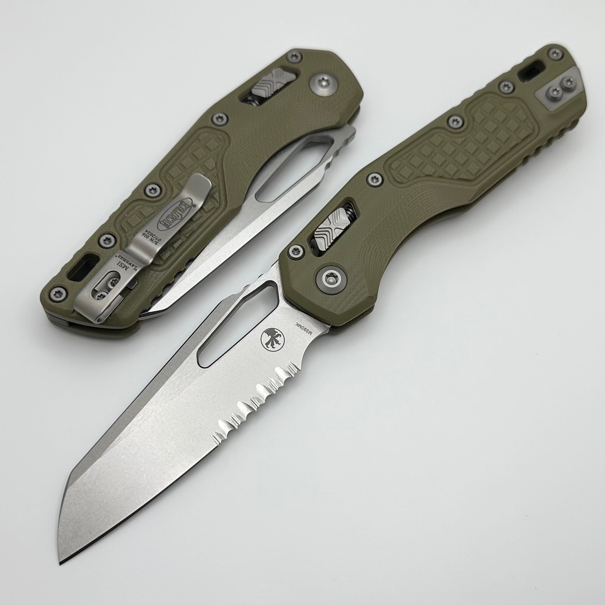 Microtech MSI Lawnman RAM LOK Premium Tactical Knife - OD Green G-10 & Serrated M390MK Blade