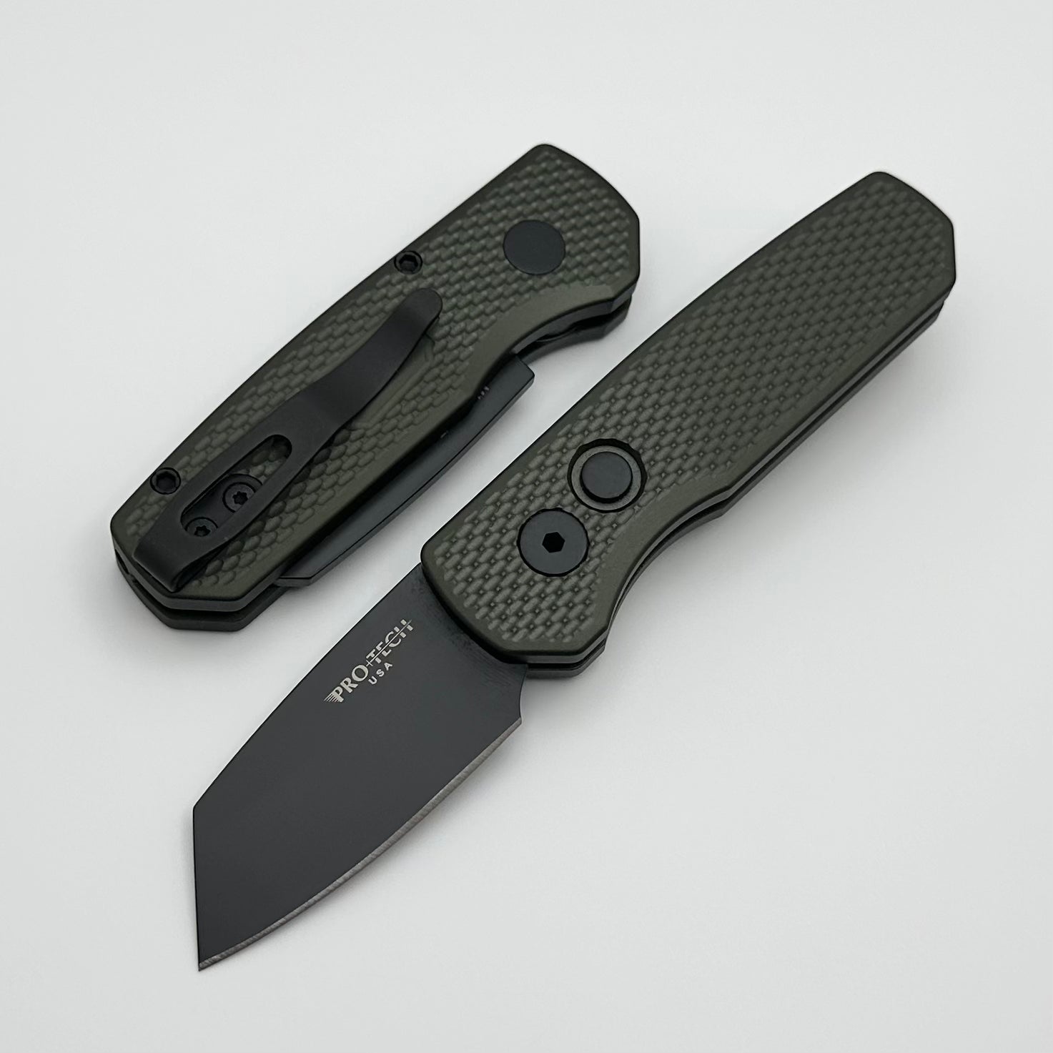 Pro-Tech Runt 5 Green Handle DLC MagnaCut Reverse Tanto - Ultimate EDC Knife