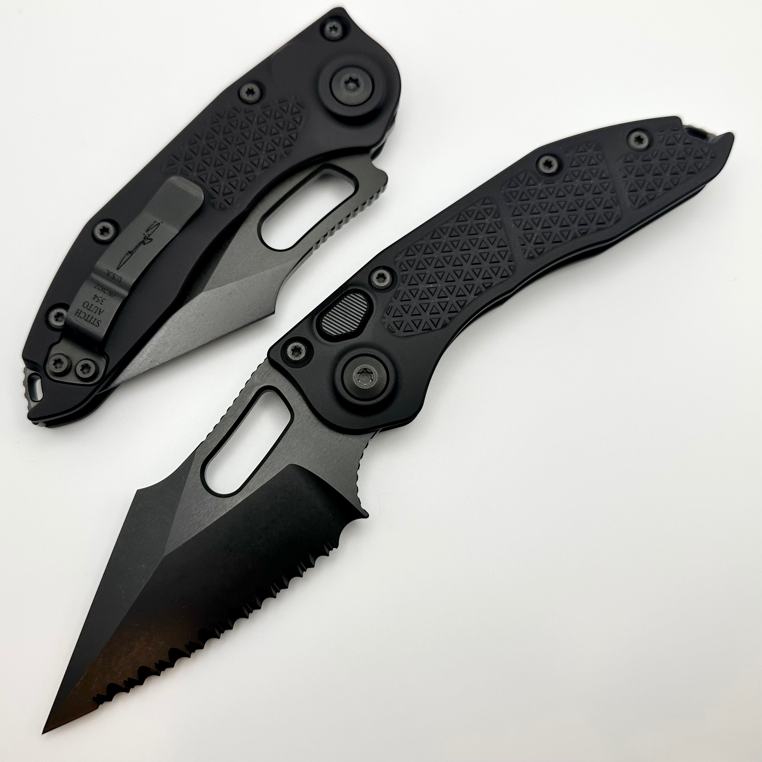 Microtech Borka Stitch Shadow Full Serrated Tactical Knife