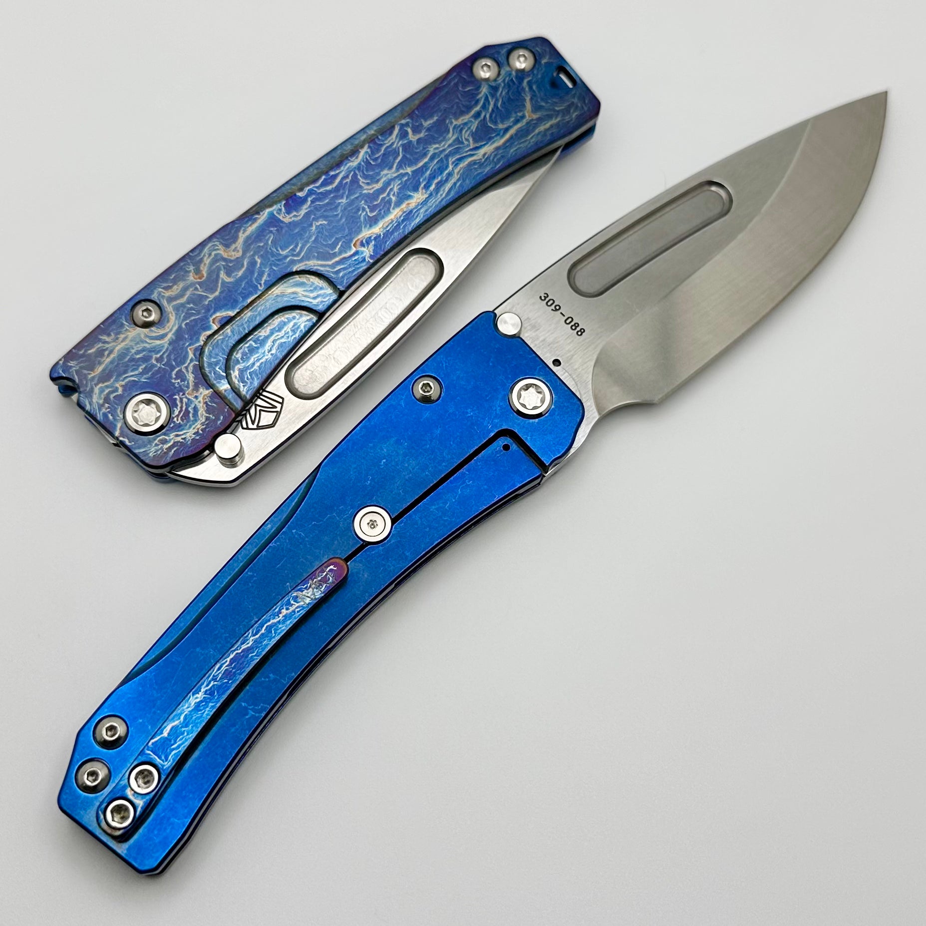 Medford Slim Midi EDC Knife - Premium S45VN Blade & Flamed/Blue Handles