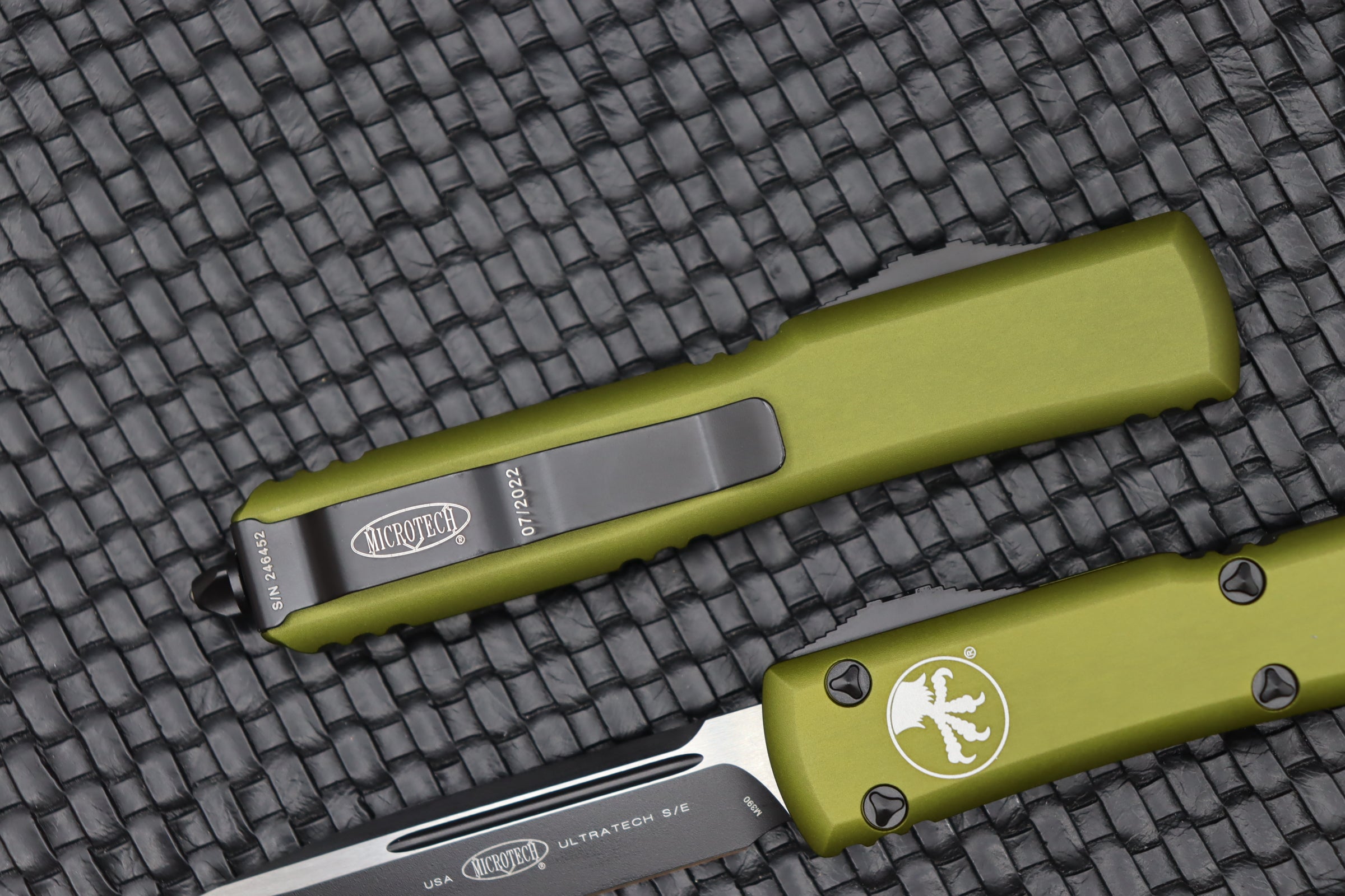 Microtech Ultratech Premium Tactical Knife - OD Green & Black Single Edge