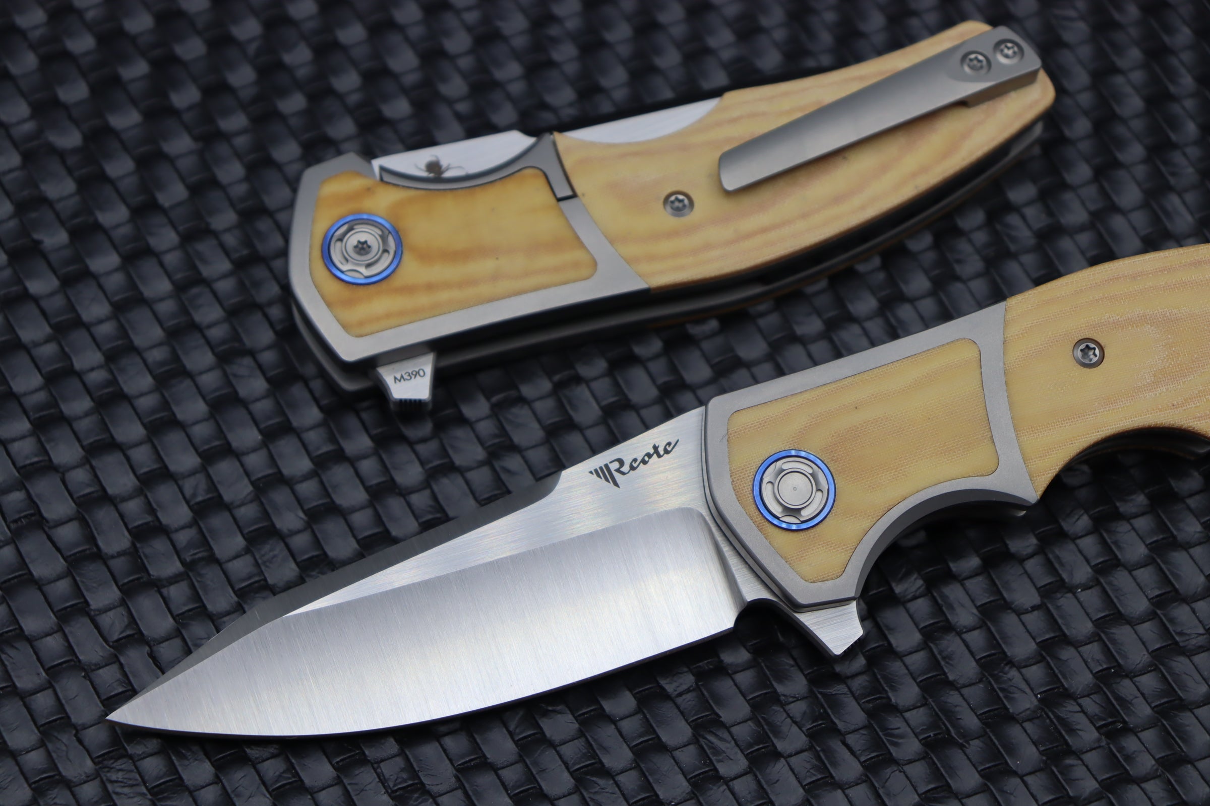 Premium Reate Mini Crossroads Folding Knife - White Micarta & M390 Steel