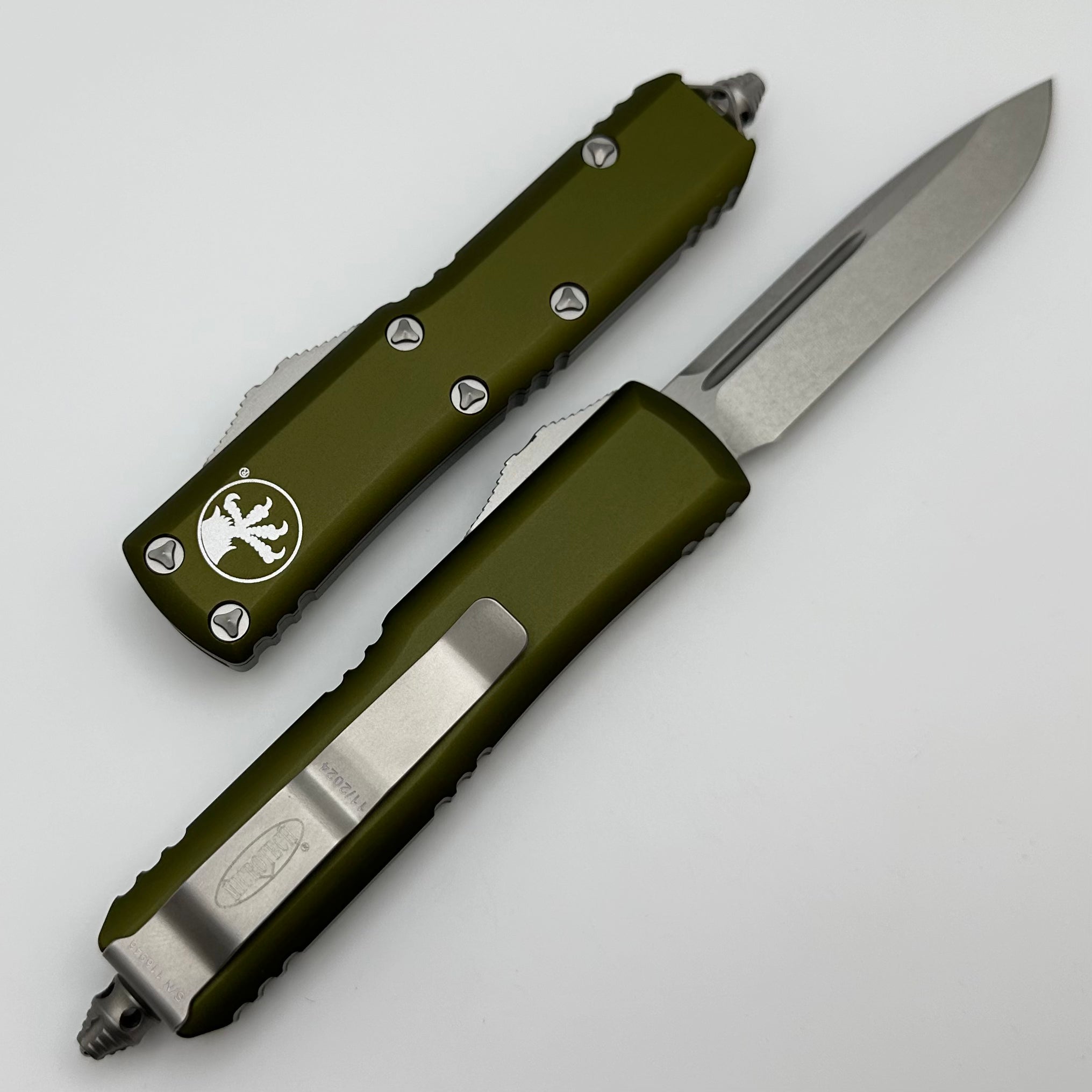 Microtech UTX-85 Premium EDC Knife - Stonewash Finish & OD Green Handle