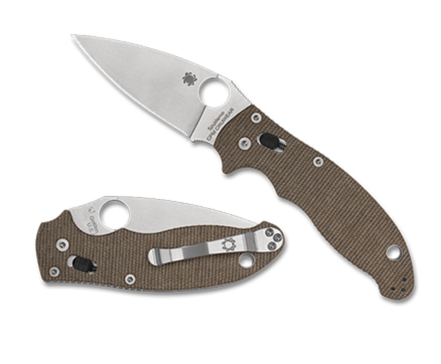 Spyderco Manix 2 Ultimate Cru-Wear Knife with Brown Canvas Micarta