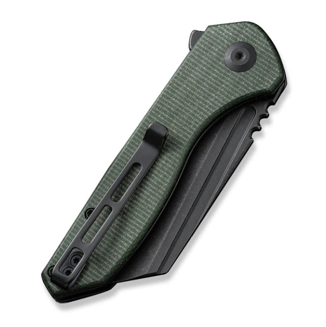 Civivi ExOne Flipper - Premium Green Canvas Micarta & Black Stonewash Nitro-V Knife