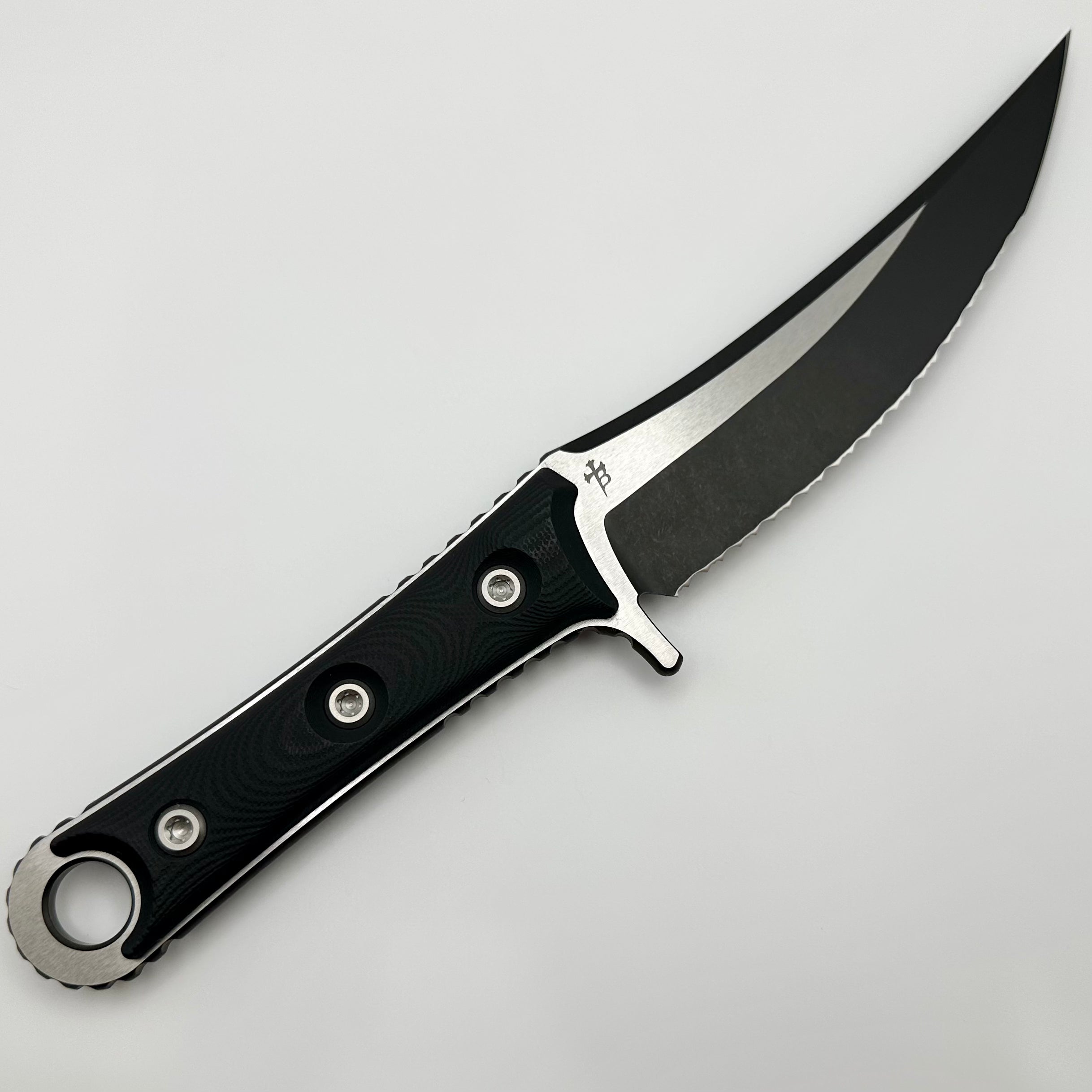 Microtech SBK Ultimate Tactical Knife - Full Serrated DLC Blade & Black G-10 Handles