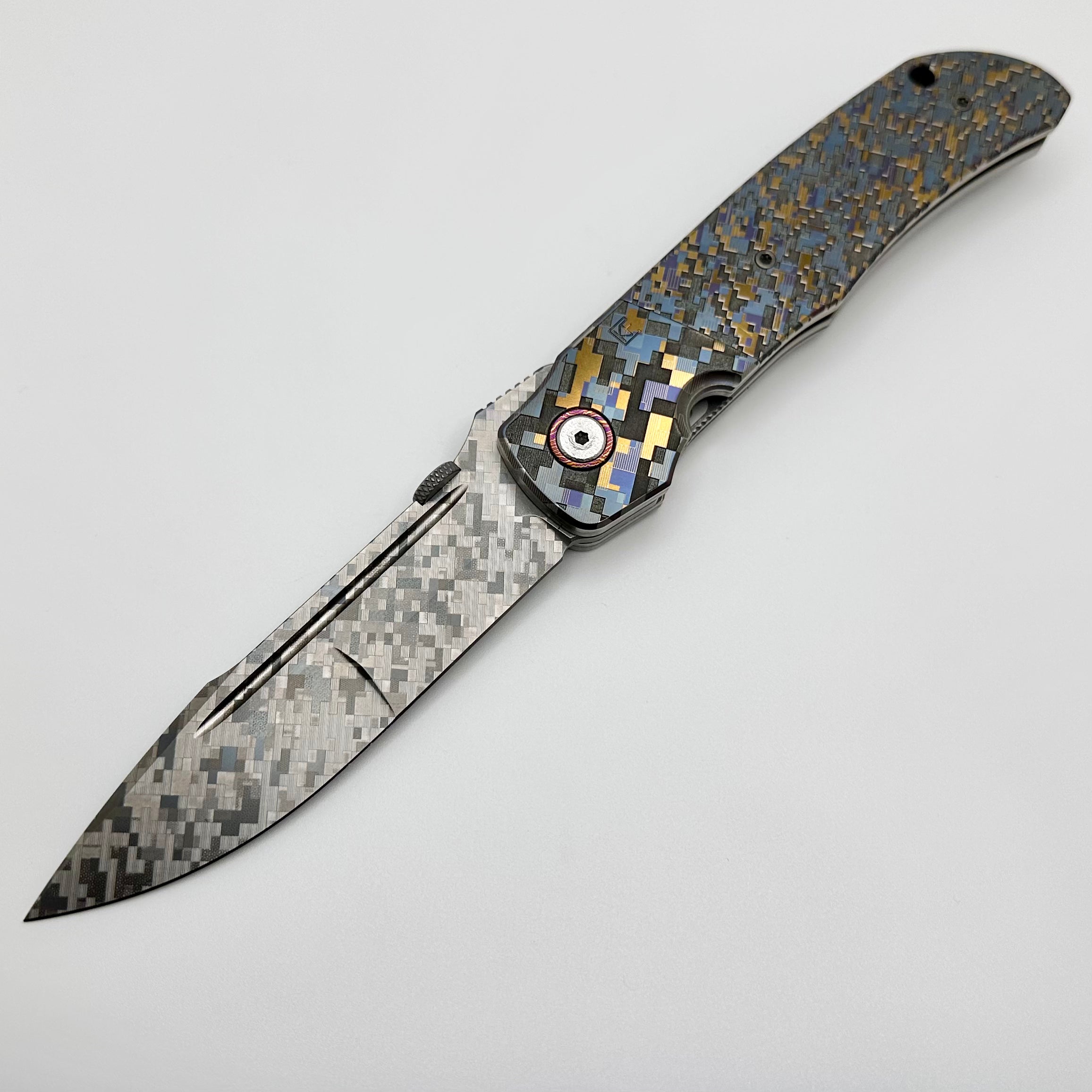 Premium Custom Knife Factory ONE OFF Camo Titanium Eagle Rock - Ultimate Tactical Knife