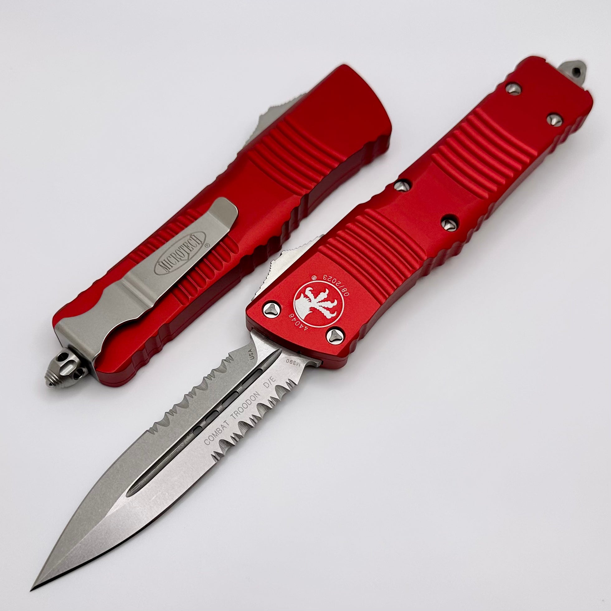 Premium Microtech Combat Troodon Red - Ultimate Tactical OTF Knife