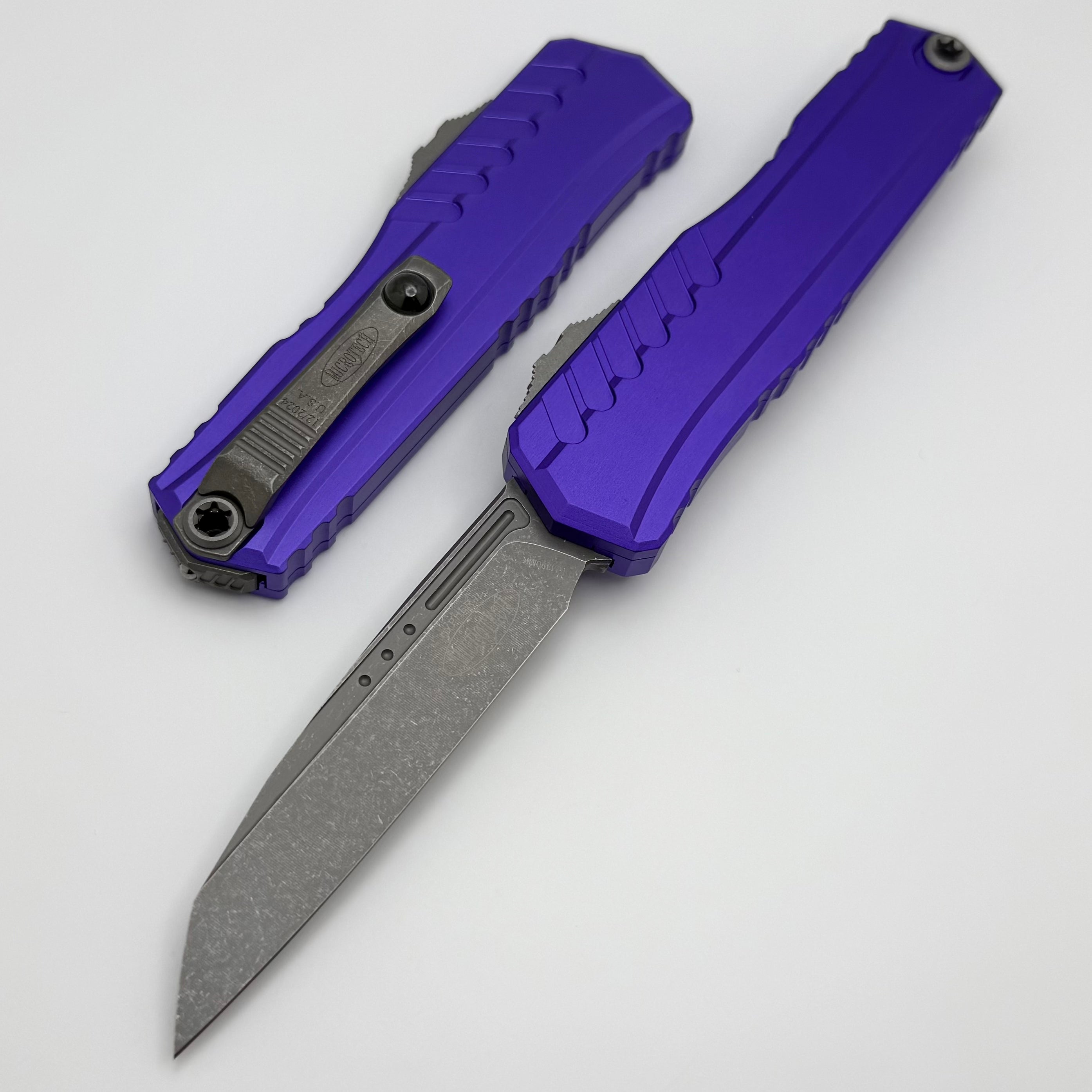 Microtech Cypher II S/E Apocalyptic - Premium Tactical Knife with Purple Handle