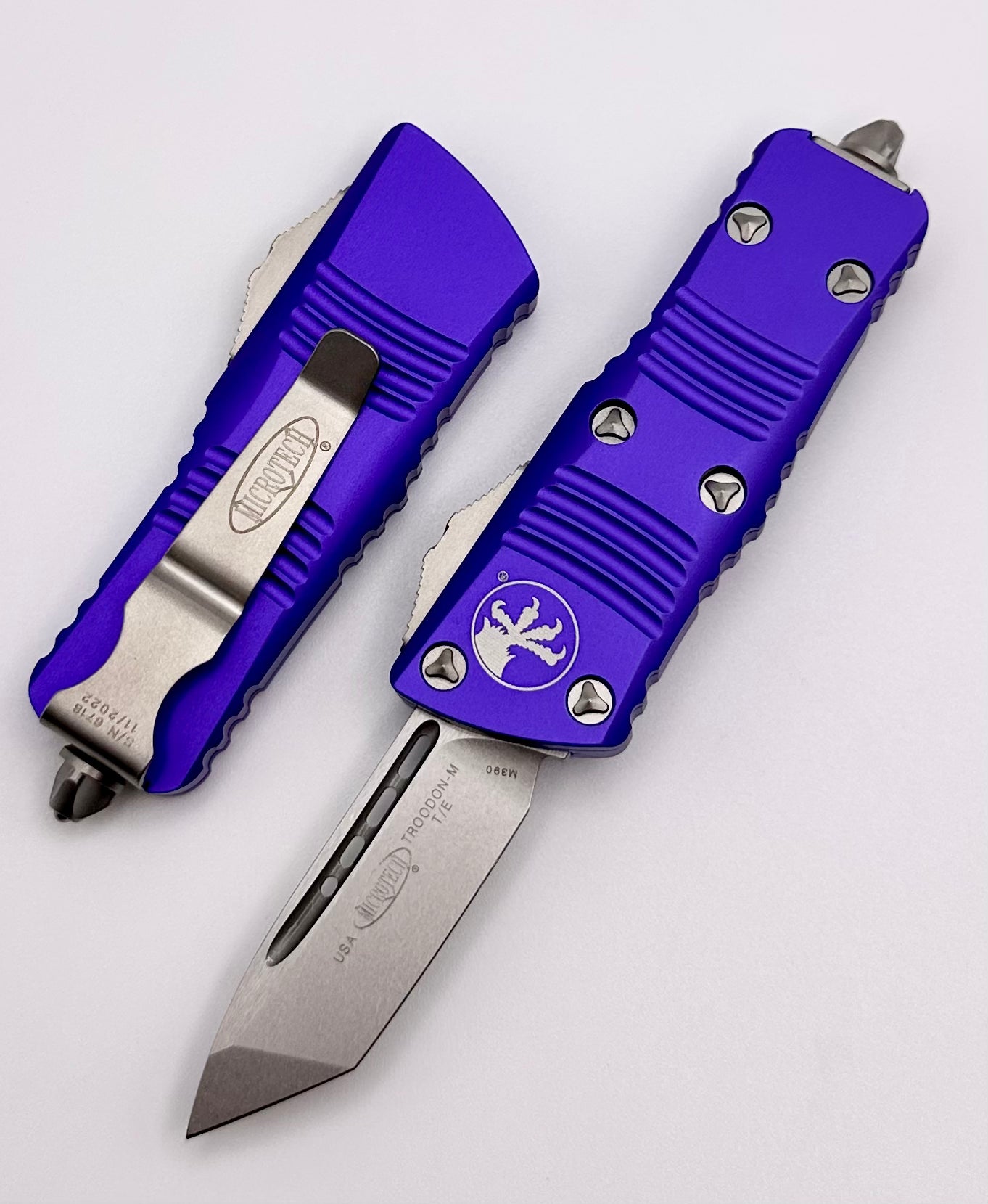 Microtech Troodon Mini Tanto Stonewash & Purple | Ultimate EDC Knife