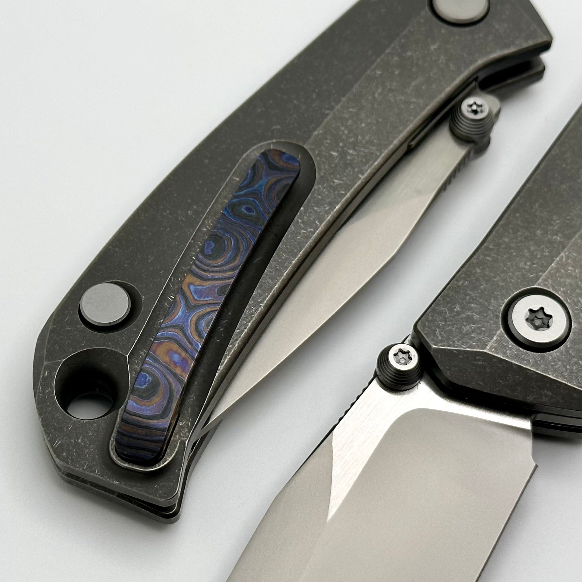 Premium Custom Knife Factory Brat - M398 Blade & Titanium/ZircuTi Design