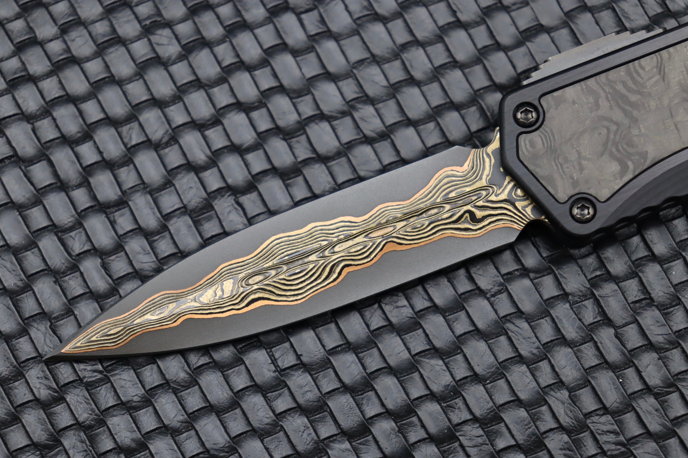 Premium Heretic Knives Colossus: Fat Carbon & Baker Forge Damascus Double Edge