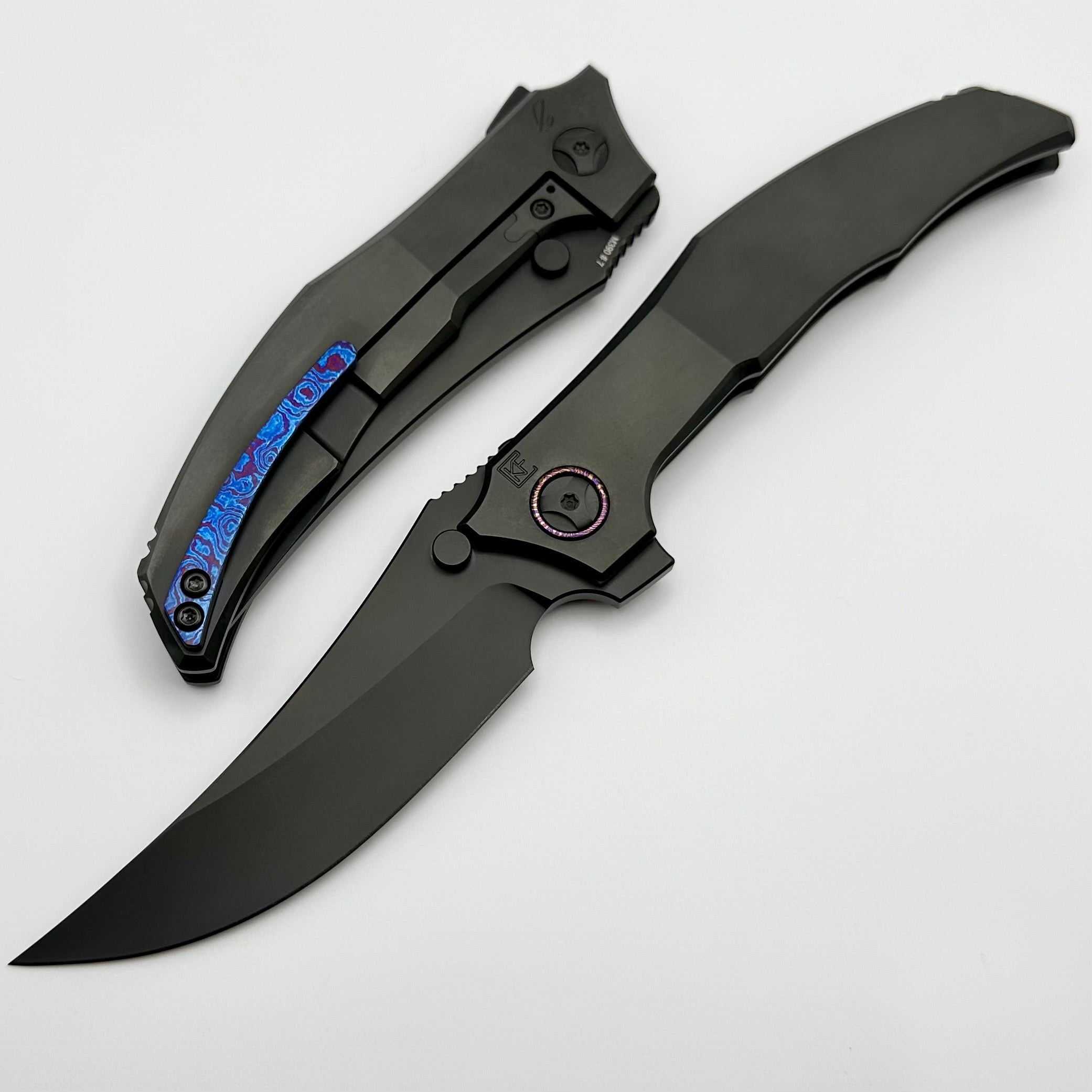 Premium Custom Knife Factory DLC Persian Titanium Integral with M390 Blade