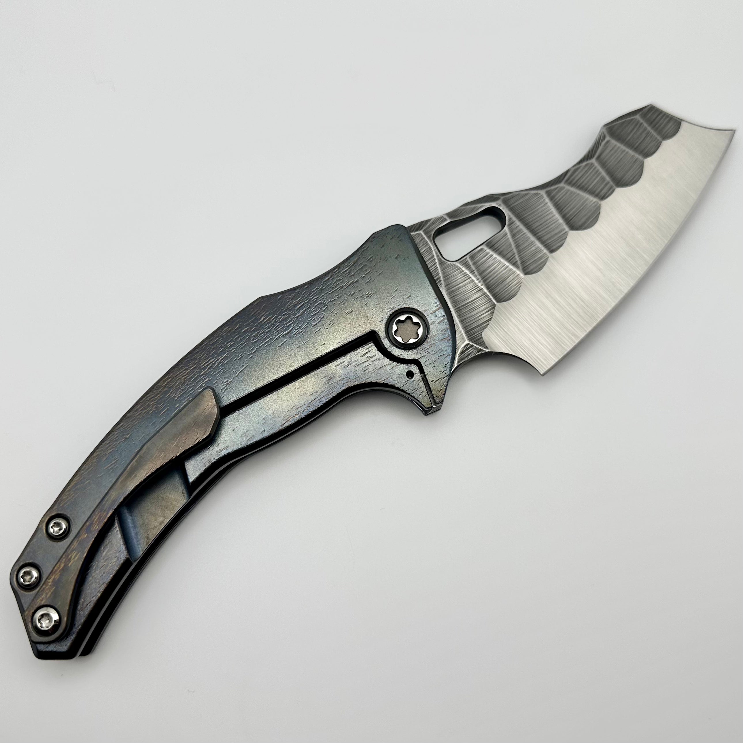 Borka Blades Shylock Cosmic Flamed Titanium Knife - Ultimate Rock Grind Blade