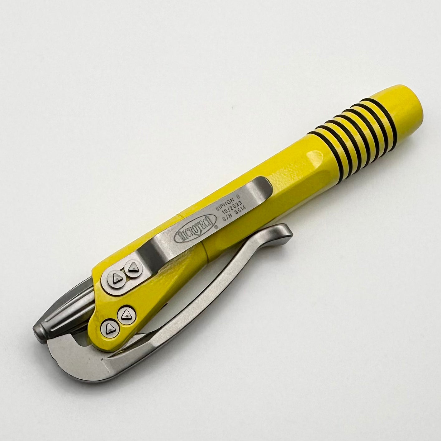 Premium Microtech Siphon II Pen - Corvette Yellow Stainless Steel EDC Essential