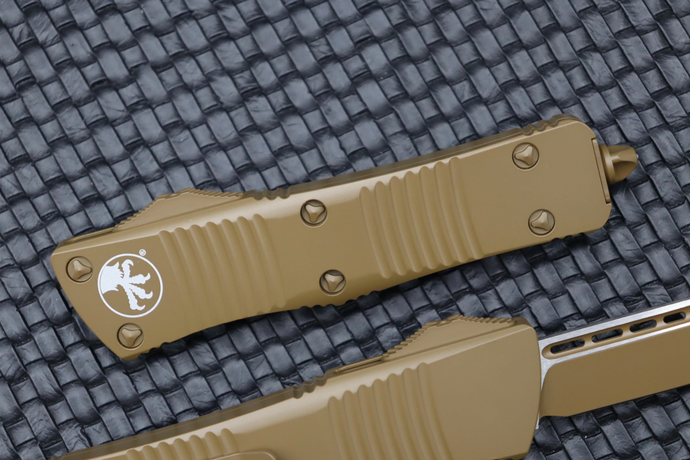 Premium Microtech Troodon Tanto Cerakote Knife - Tan Edition