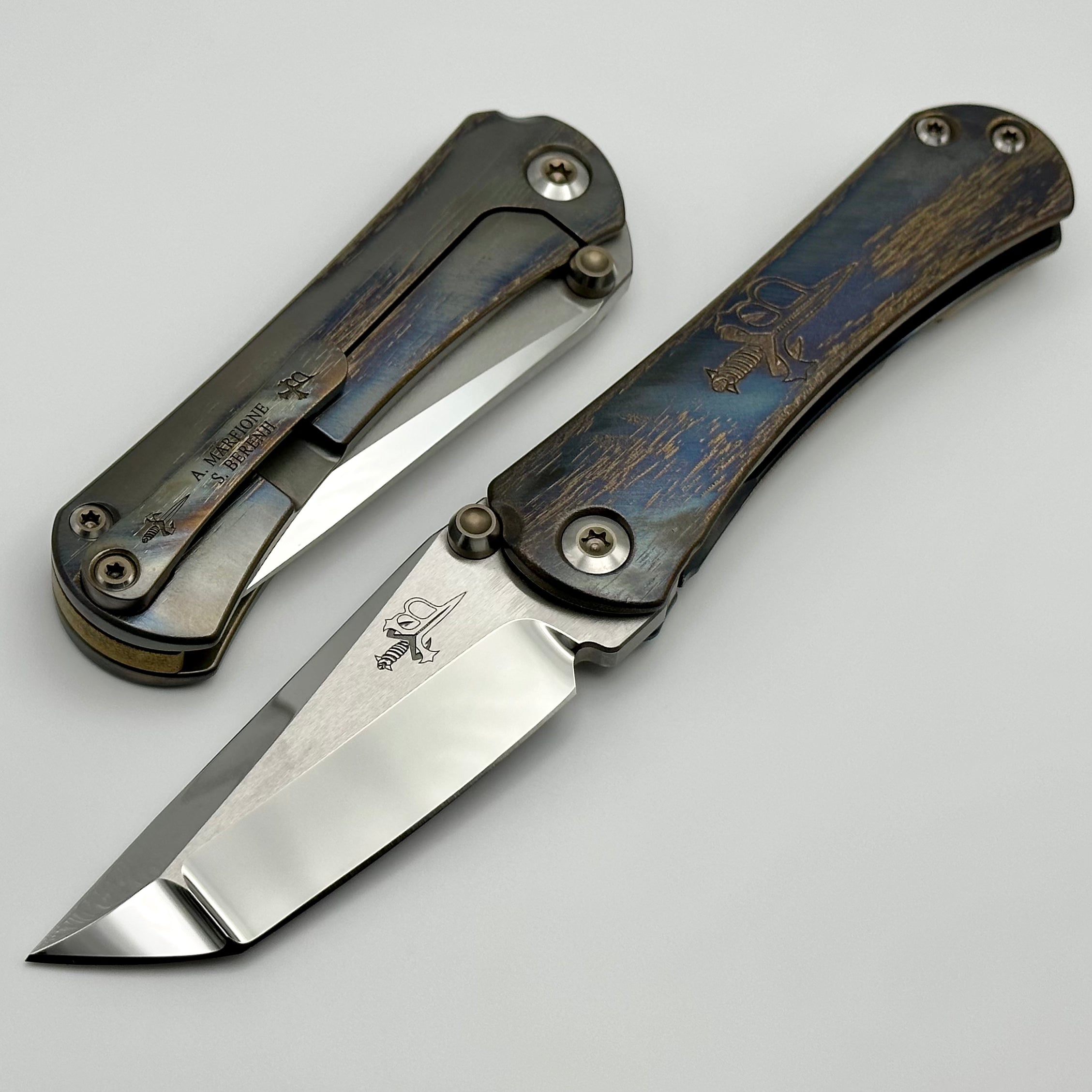Premium Marfione Custom Knives & Borka Blades SBTF Mirror M390 with Cosmic Scales