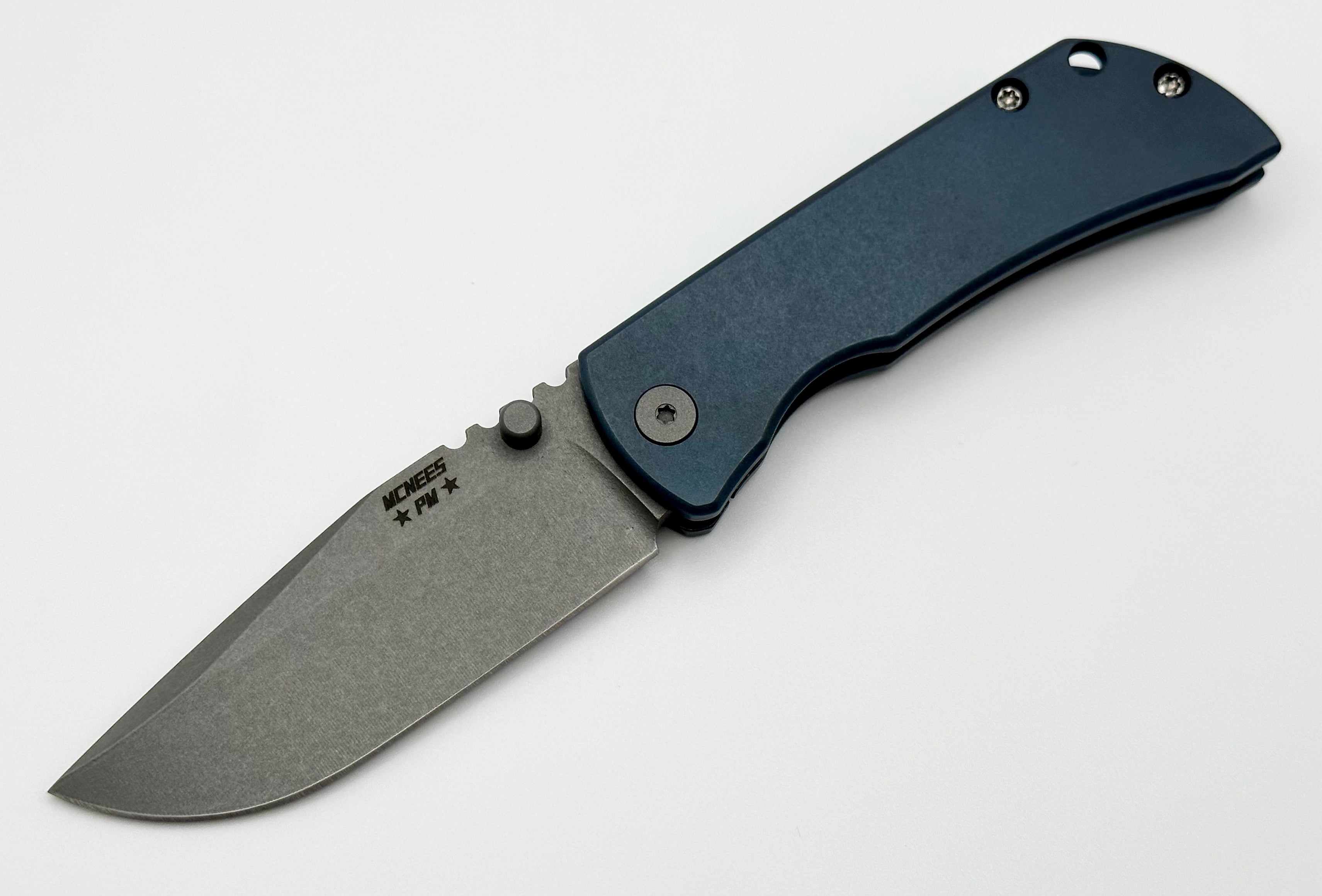 McNees Ultimate Machined Mac 2 3 Knife - Matte Stonewash Blue