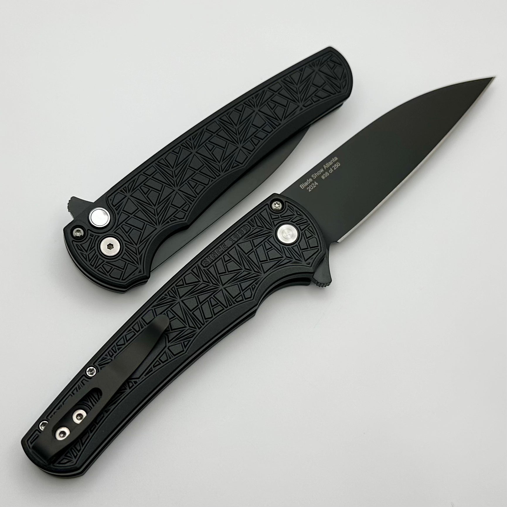 Pro-Tech Malibu Premium Folding Knife - Black Nexus Handle & DLC MagnaCut Wharncliffe Blade (Blade Show ATL 2024 Edition)