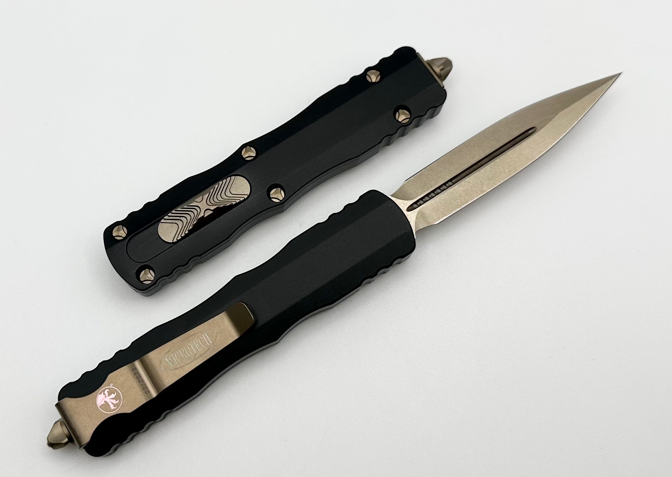 Microtech Dirac Black & Bronze Double Edge Knife - Ultimate EDC Tool