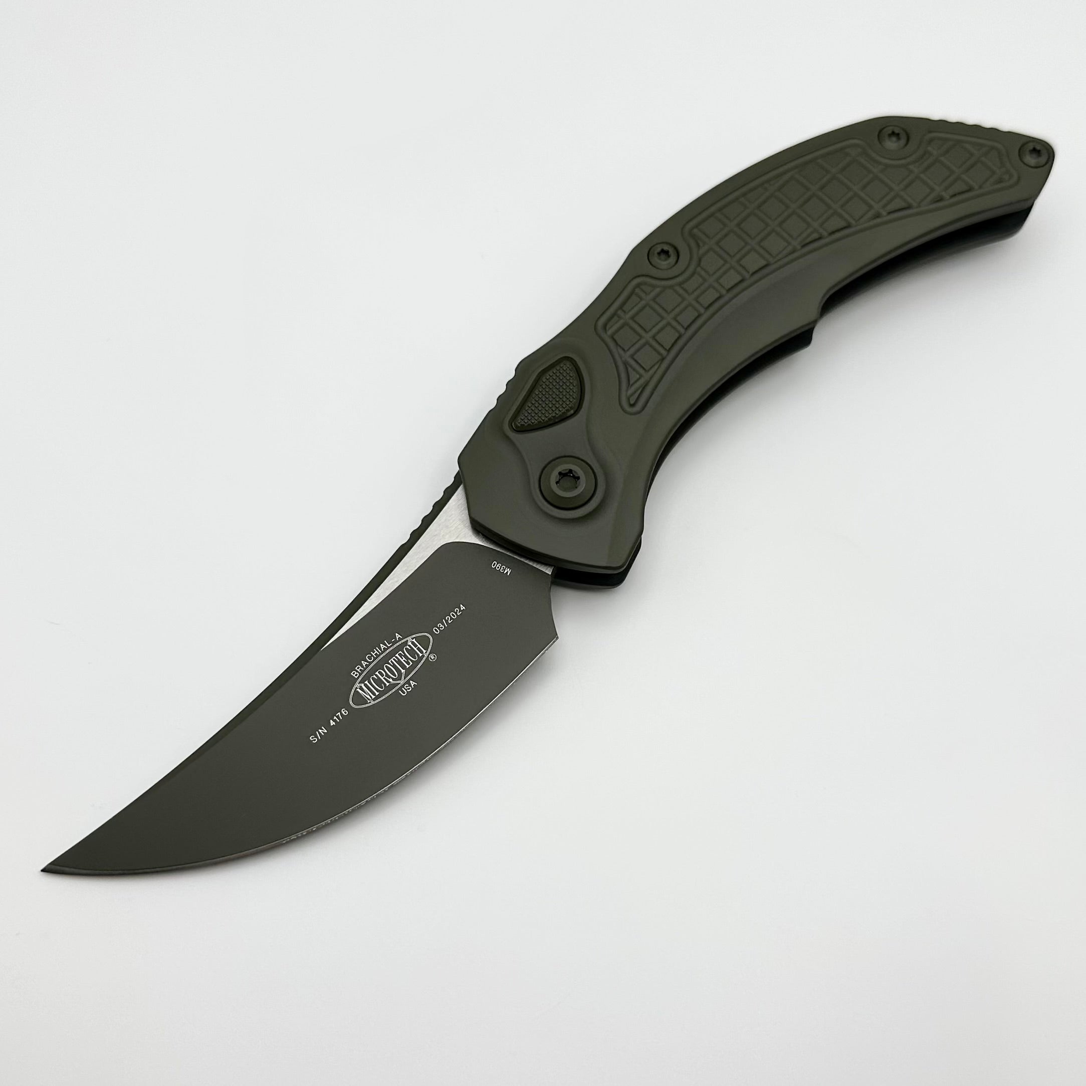 Premium Microtech Bastinelli Brachial Automatic Knife - OD Green Cerakote