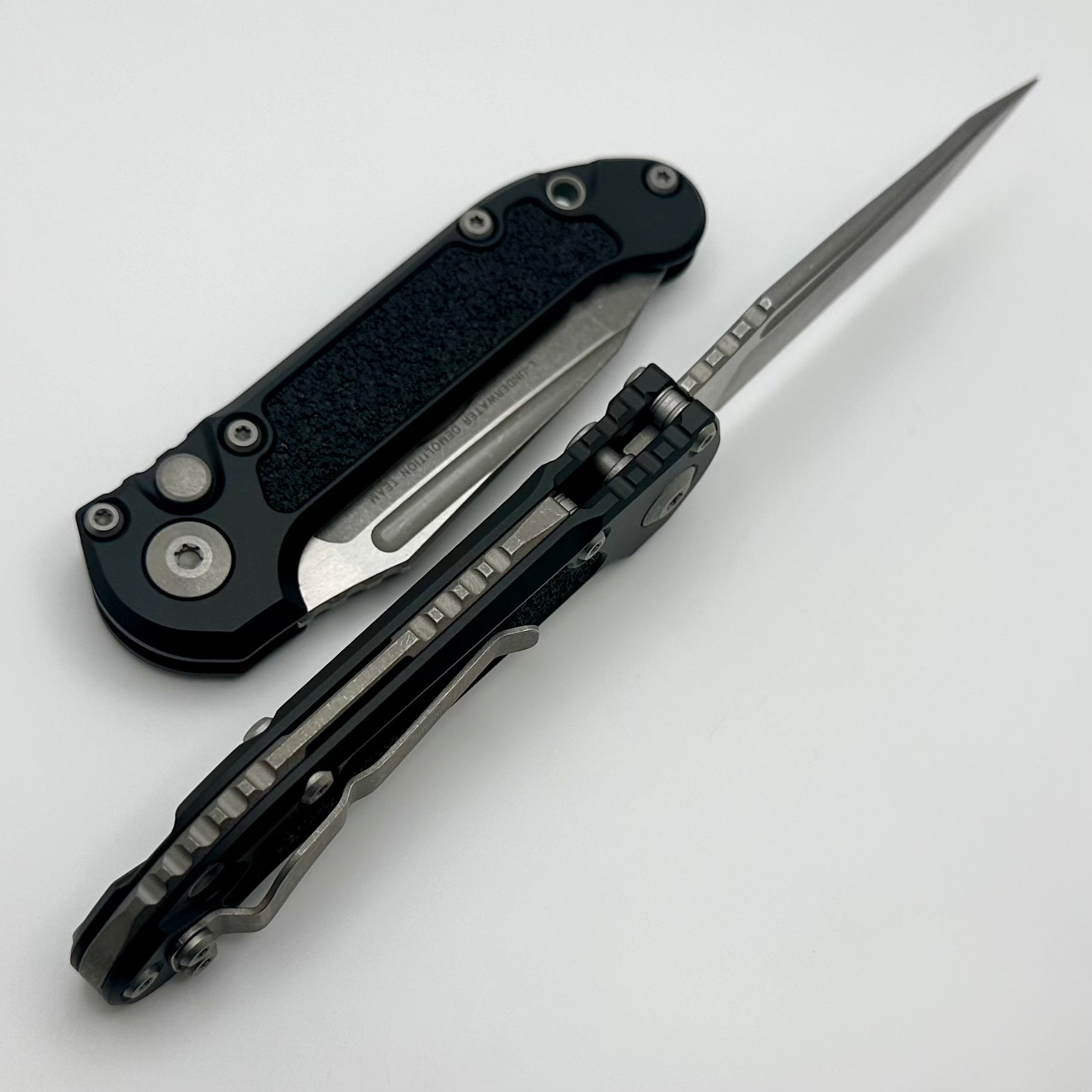 Premium Microtech LUDT Gen III Tanto Knife - Apocalyptic Partial Serrated Blade with Black Handle