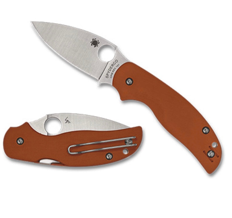 Premium Spyderco Sage 5 Knife - Burnt Orange G-10 Handle & Rex-121 Blade