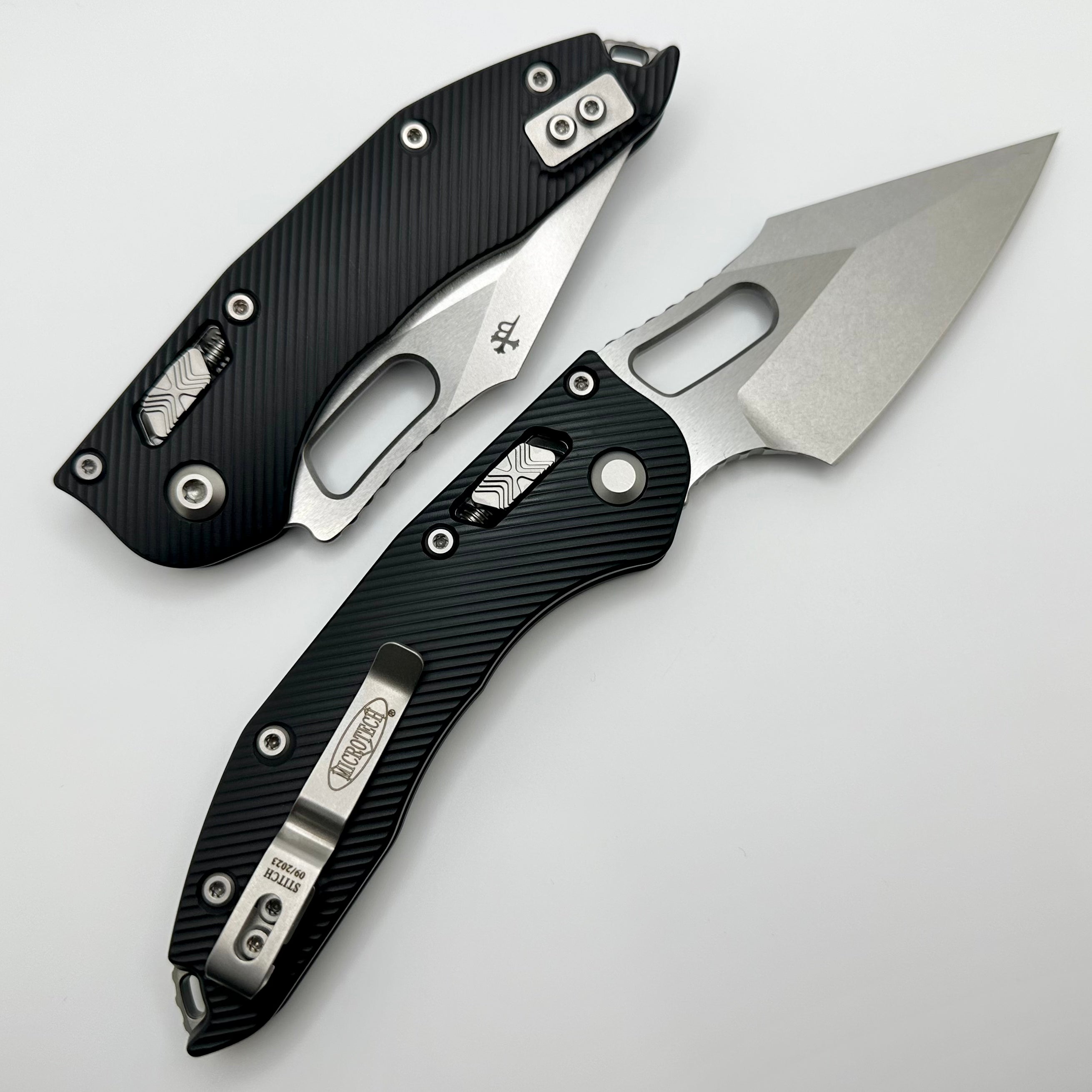Premium Microtech Stitch RAM LOK Tactical Knife - Black Aluminum & M390MK Steel