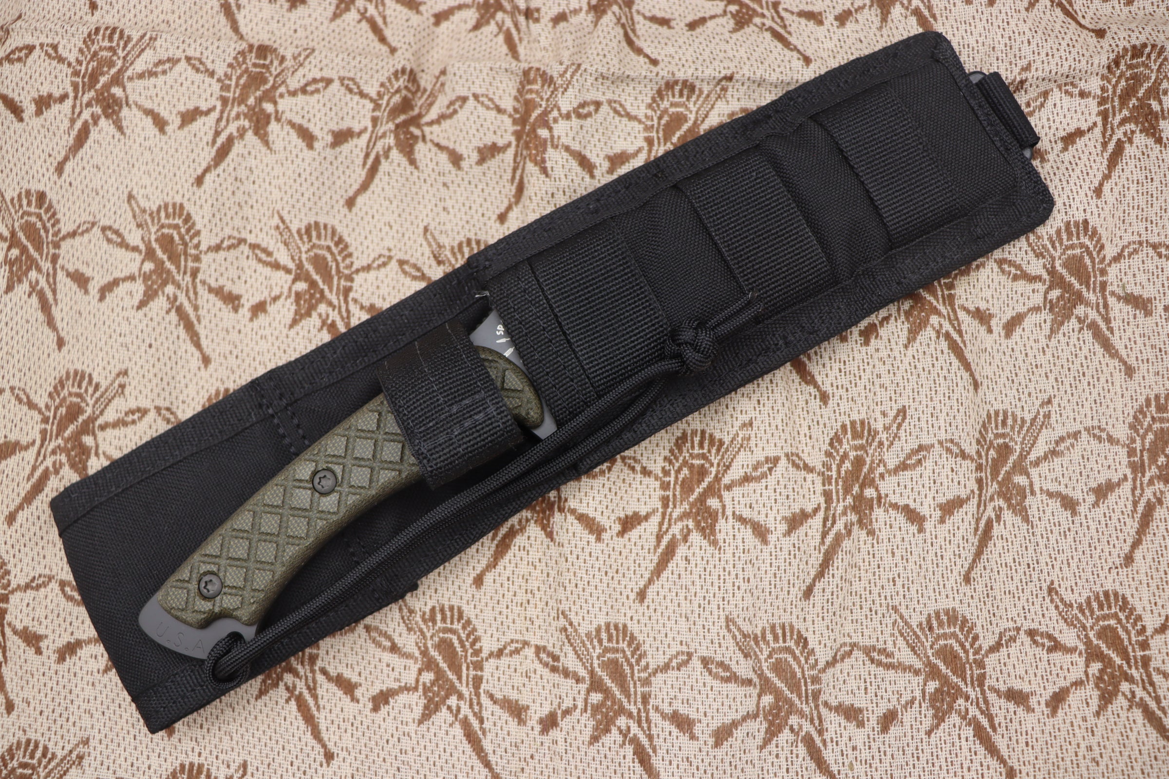 Spartan Blades Horkos Black Combat Knife - Premium Green Micarta Handle & Black Molle Sheath