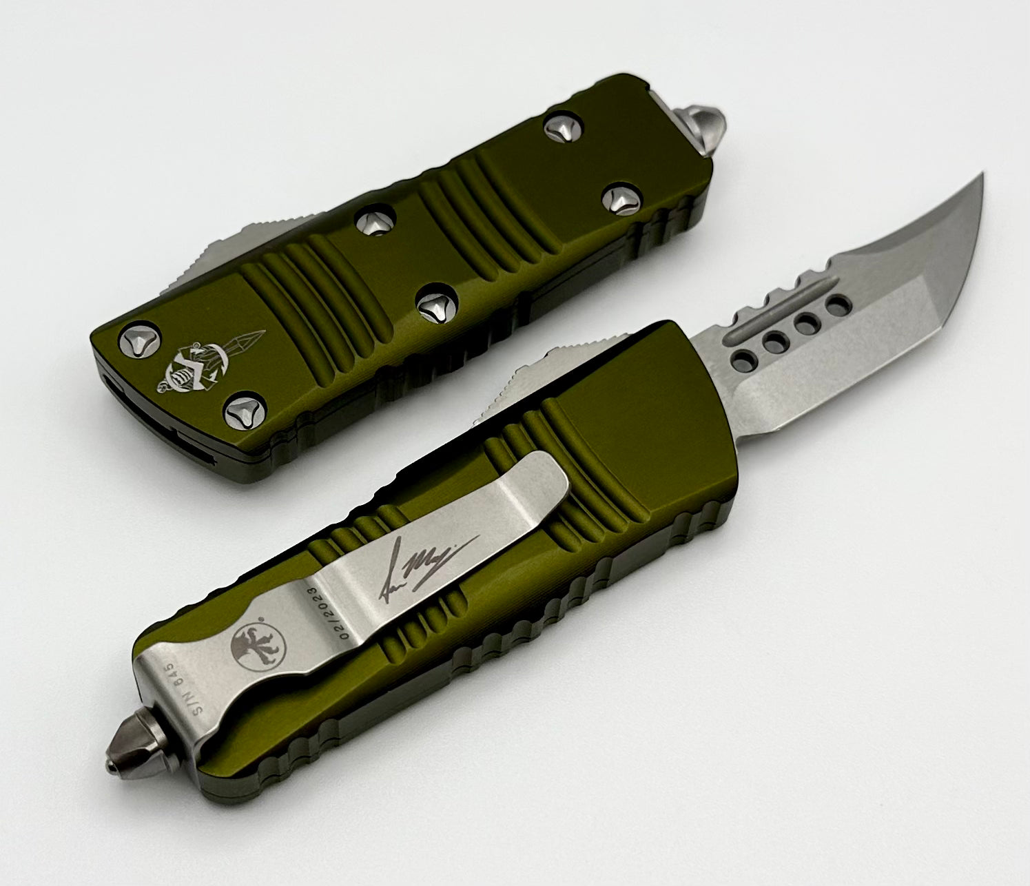 Microtech Mini Troodon Hellhound Stonewash & OD Green 819-10ODS | Premium Everyday Carry Knife