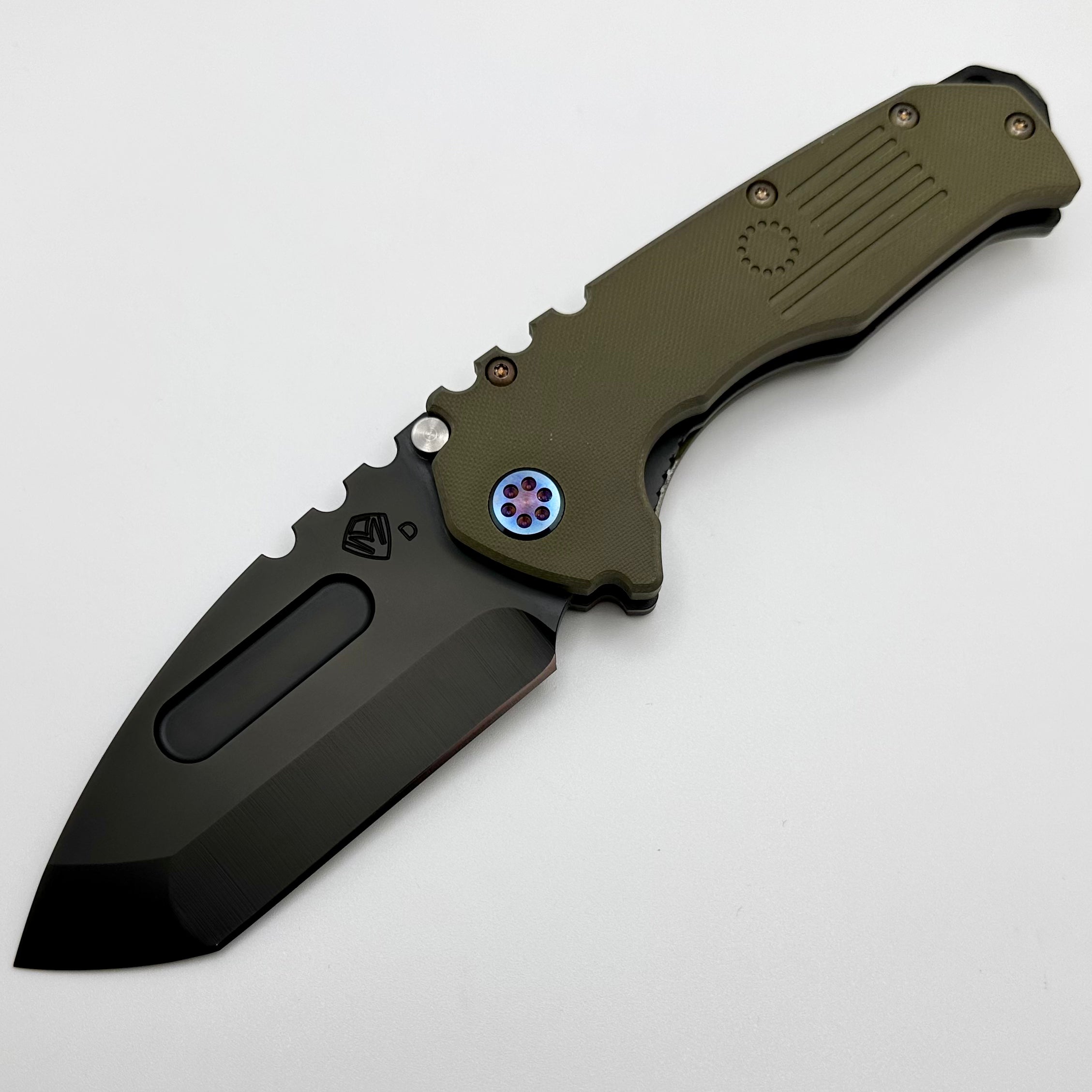 Medford Scout M/P Praetorian Ultimate Tactical Knife - OD Green G10 & PVD D2 Tanto Blade with Flamed Hardware