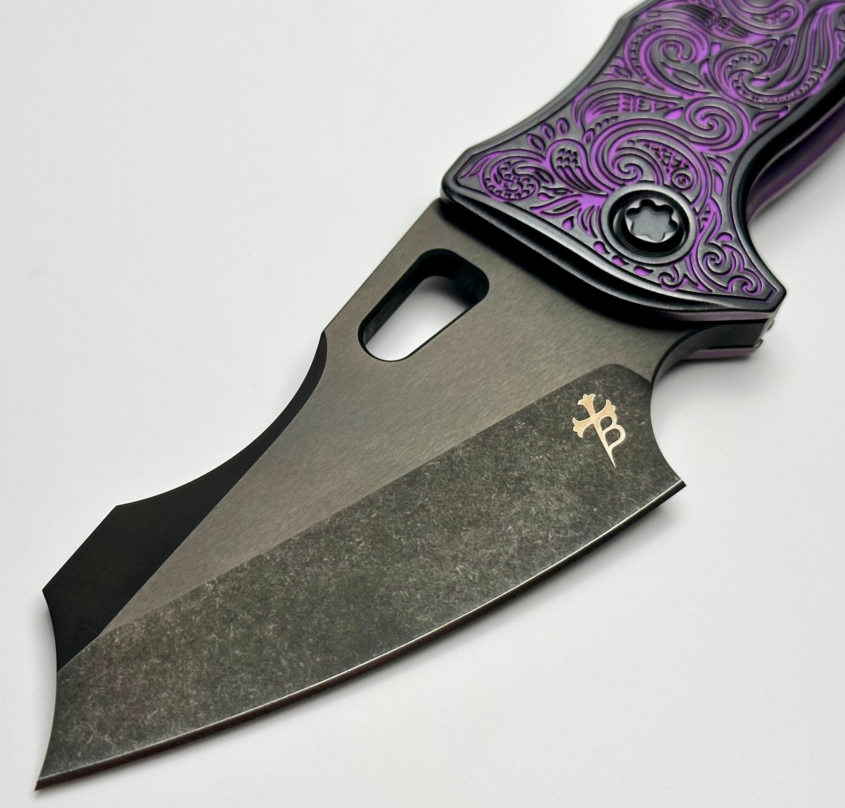 Borka Blades Premium Shylock Purple Natas & DLC Knife by Mike Bond