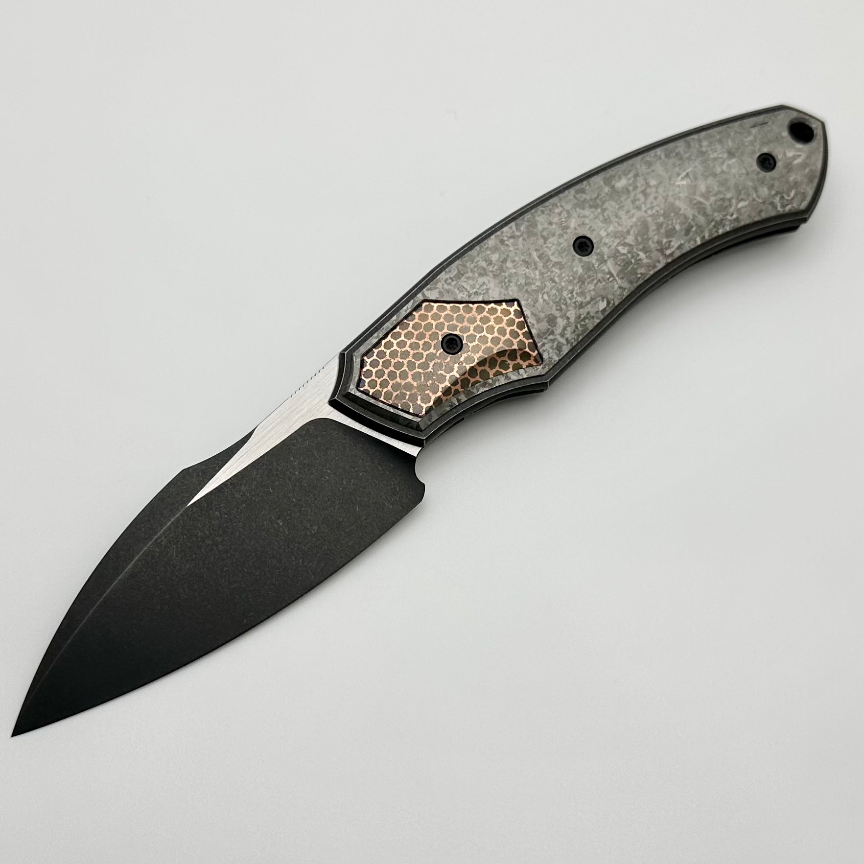 Premium Davless Crystal Ti & Super Conductor Knife - Blackwash S90V Blade