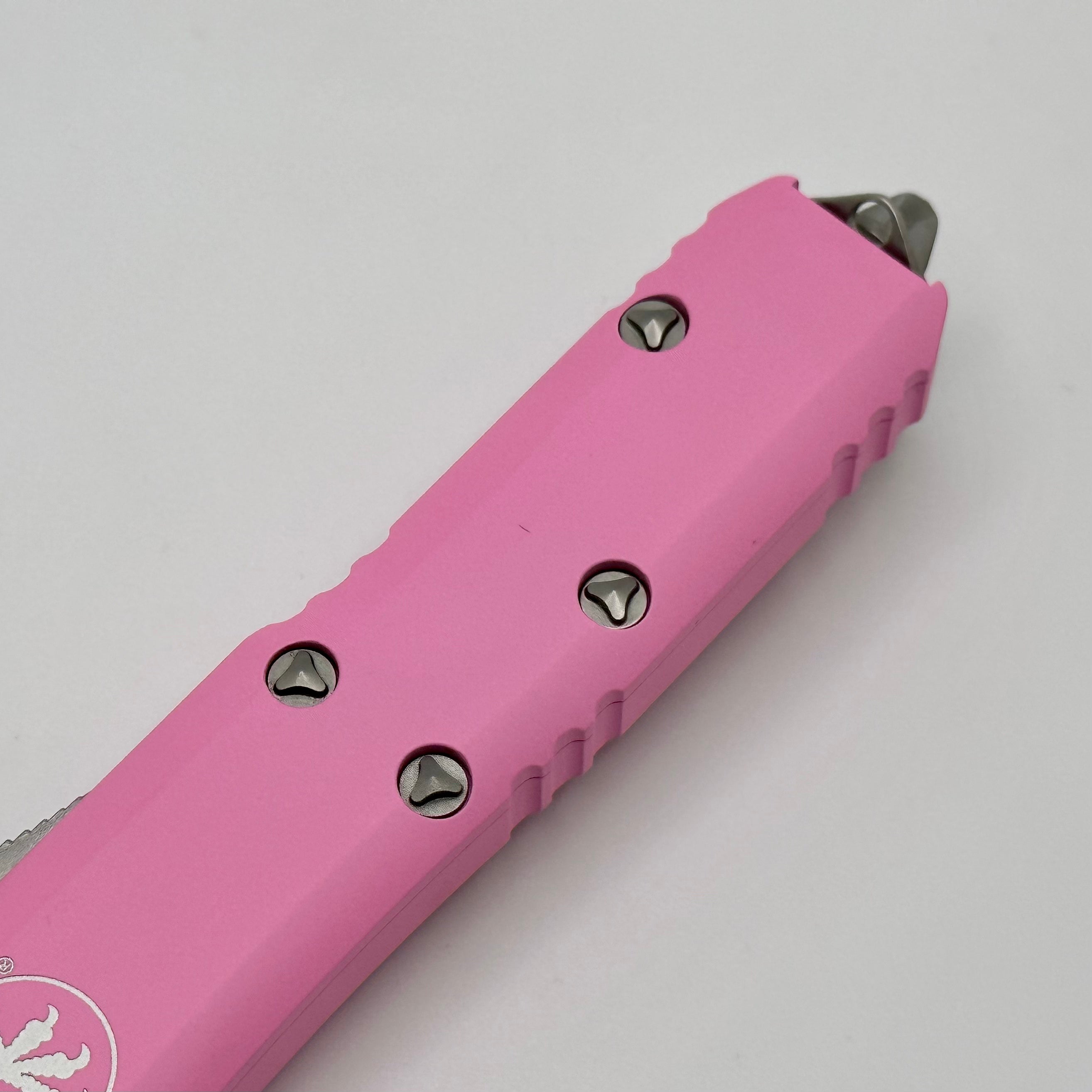 Premium Microtech UTX-85 Tanto Stonewash Knife - Blasted Pink (Pre-Owned)