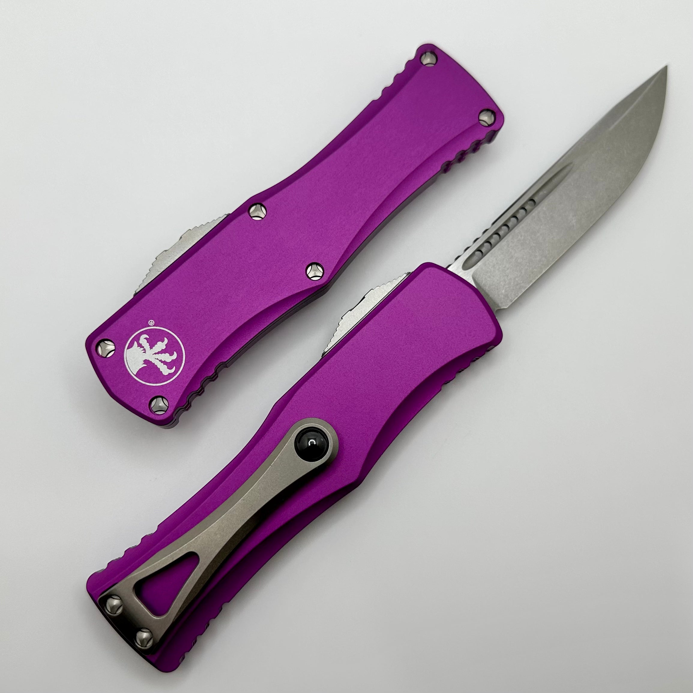 Premium Microtech Hera Stonewash Folding Knife - M390 Steel & Violet Finish