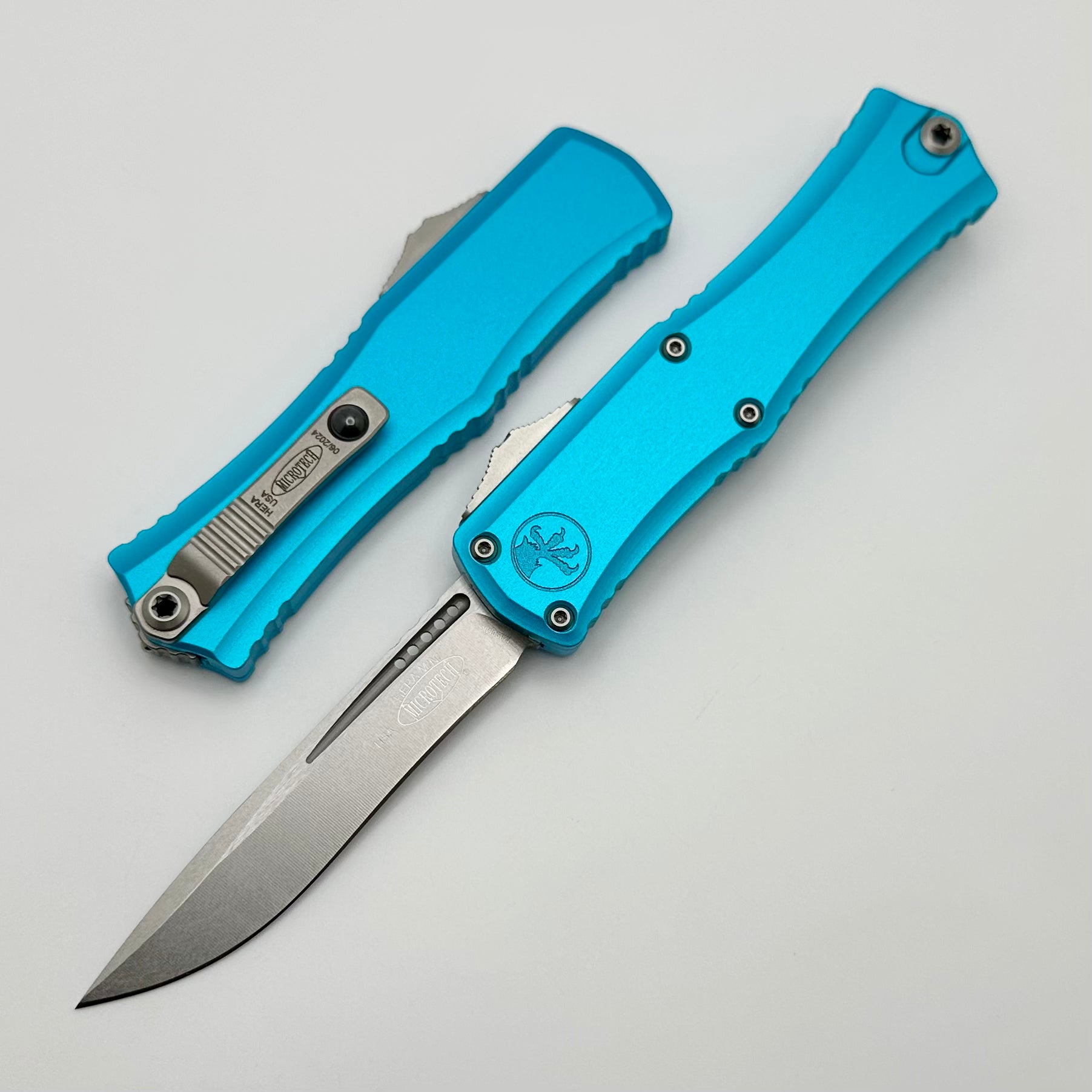 Premium Microtech Mini Hera OTF Knife - M390MK Blade & Turquoise Handle