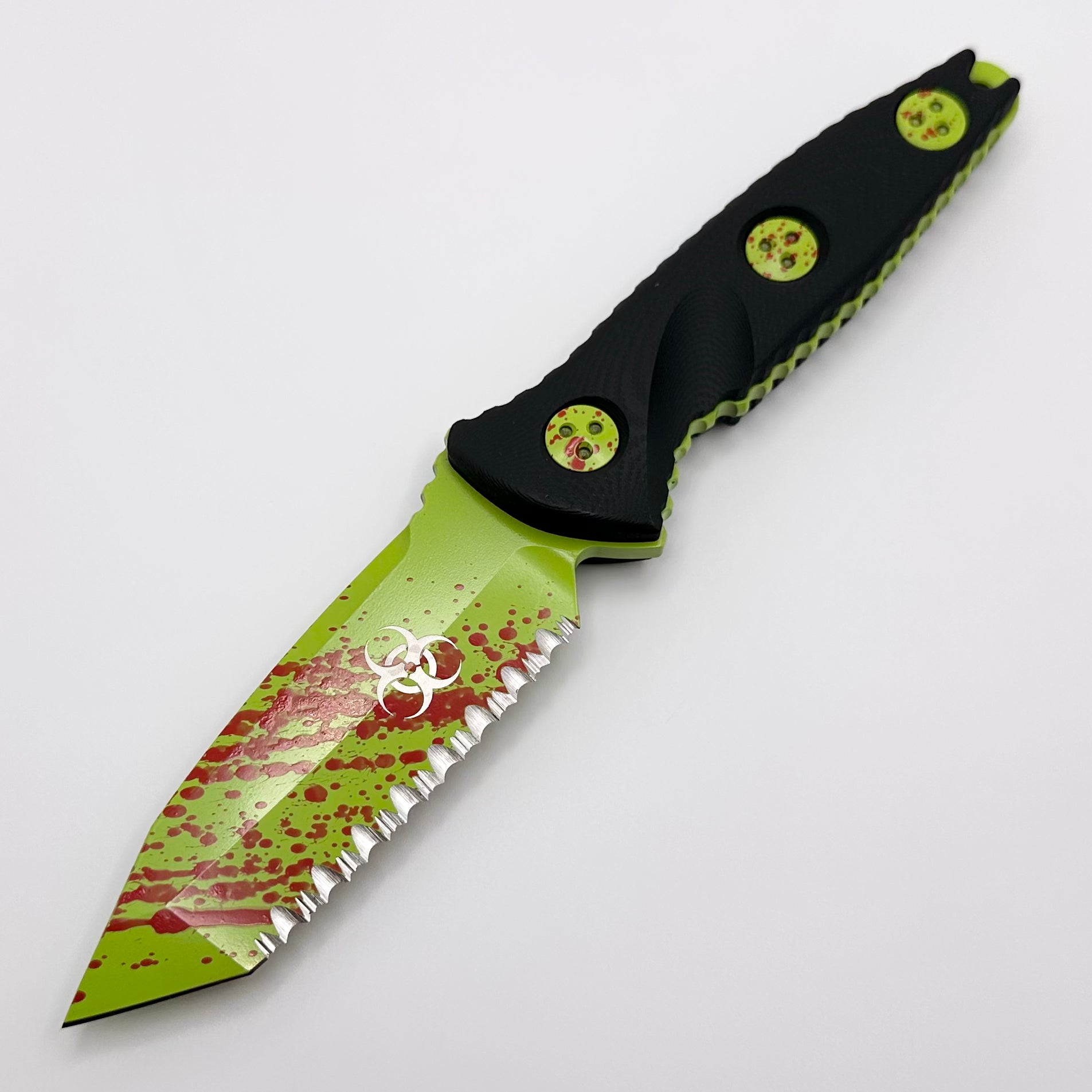 Microtech Socom Alpha Mini Tanto Zombie Tech Full Serrated Signature Series - Ultimate Tactical Knife