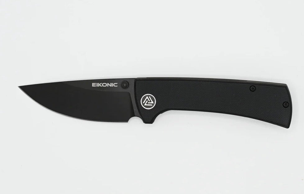 Eikonic RCK9 Night Black G-10 & D2 Flipper Knife - Ultimate Everyday Carry