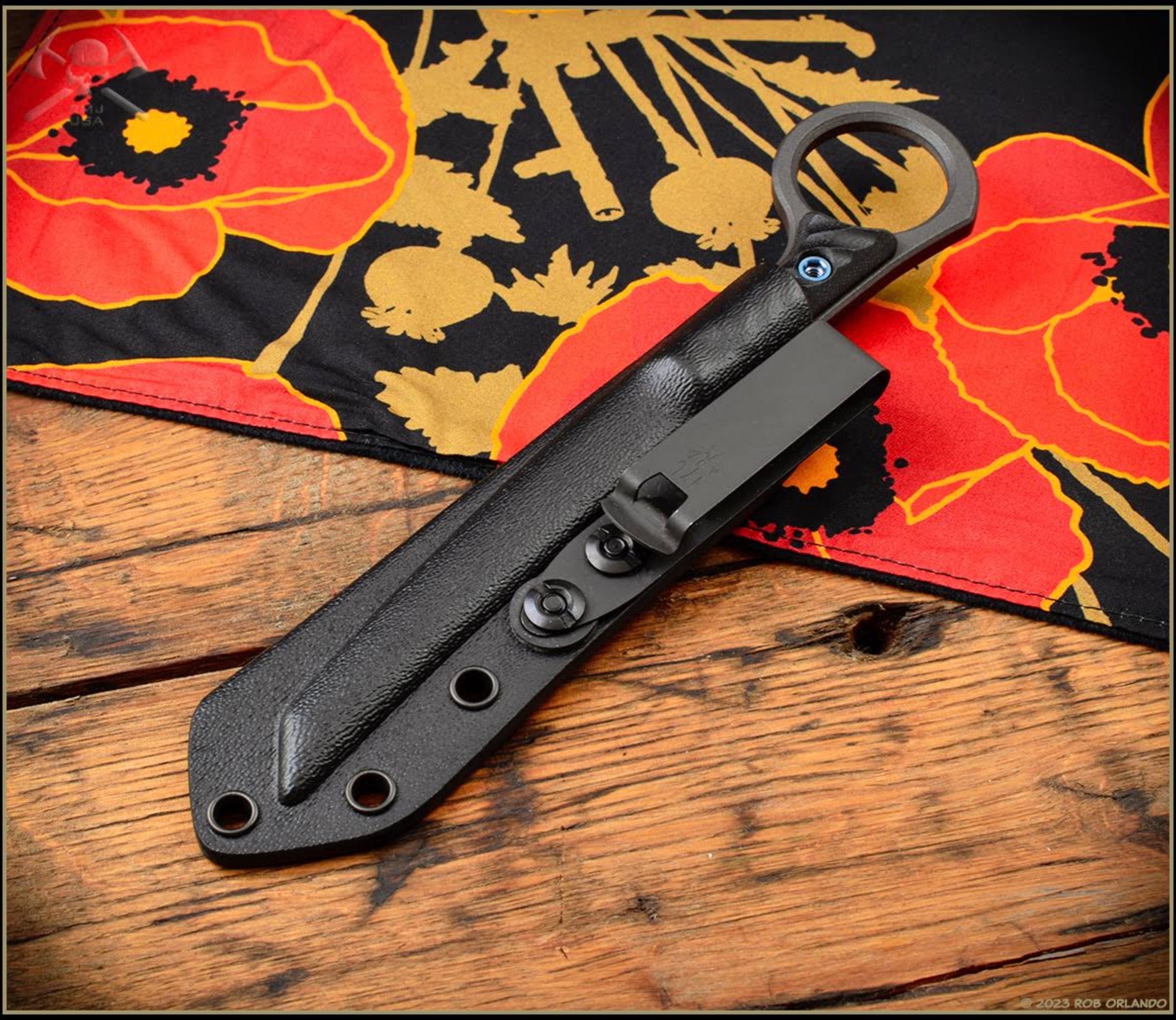 RMJ Tactical Stabby Guy - Premium Cobalt Cerakote CPM-3V Blade with Black G-10 Handle